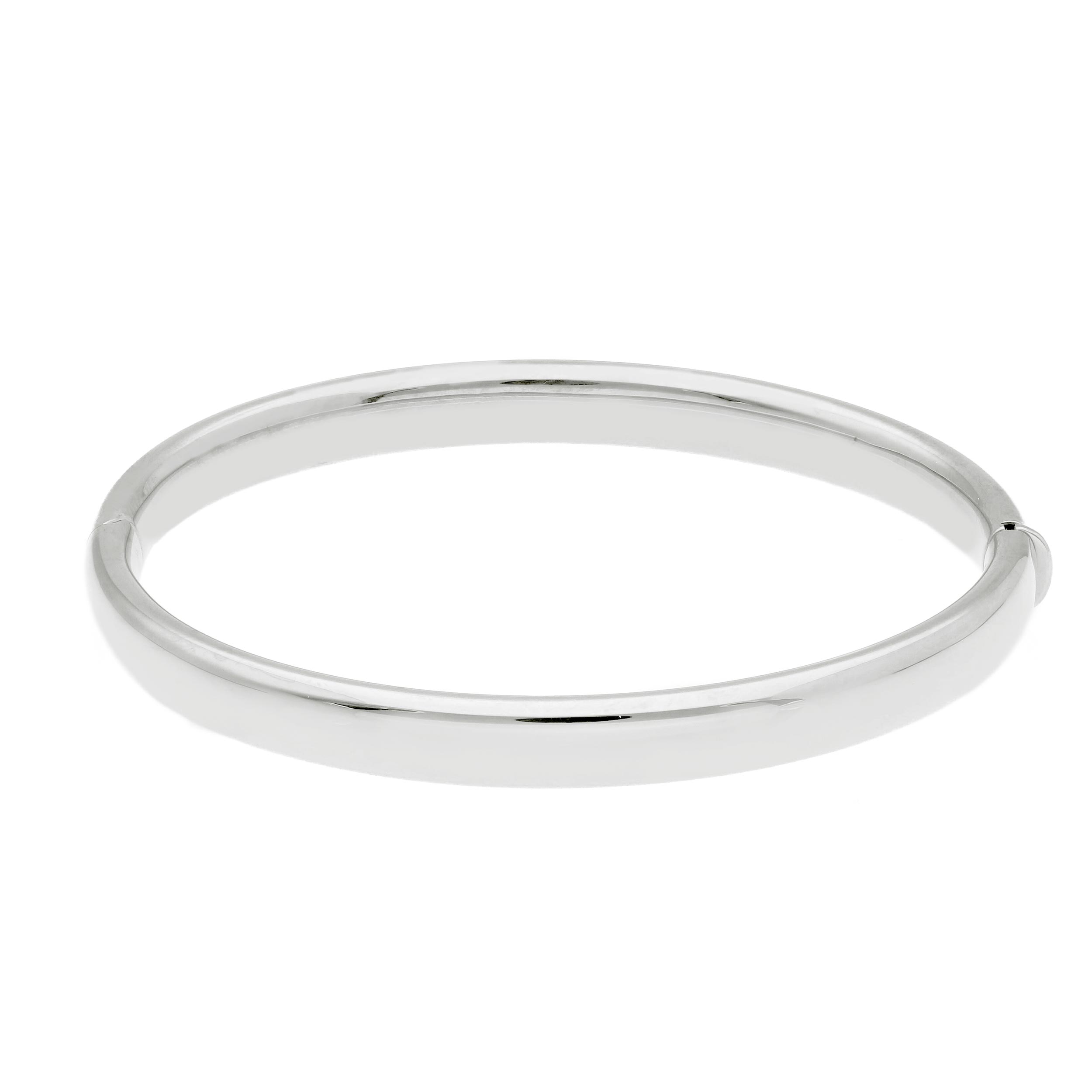 White gold oval bracelet with clasp k14 (code S205092)