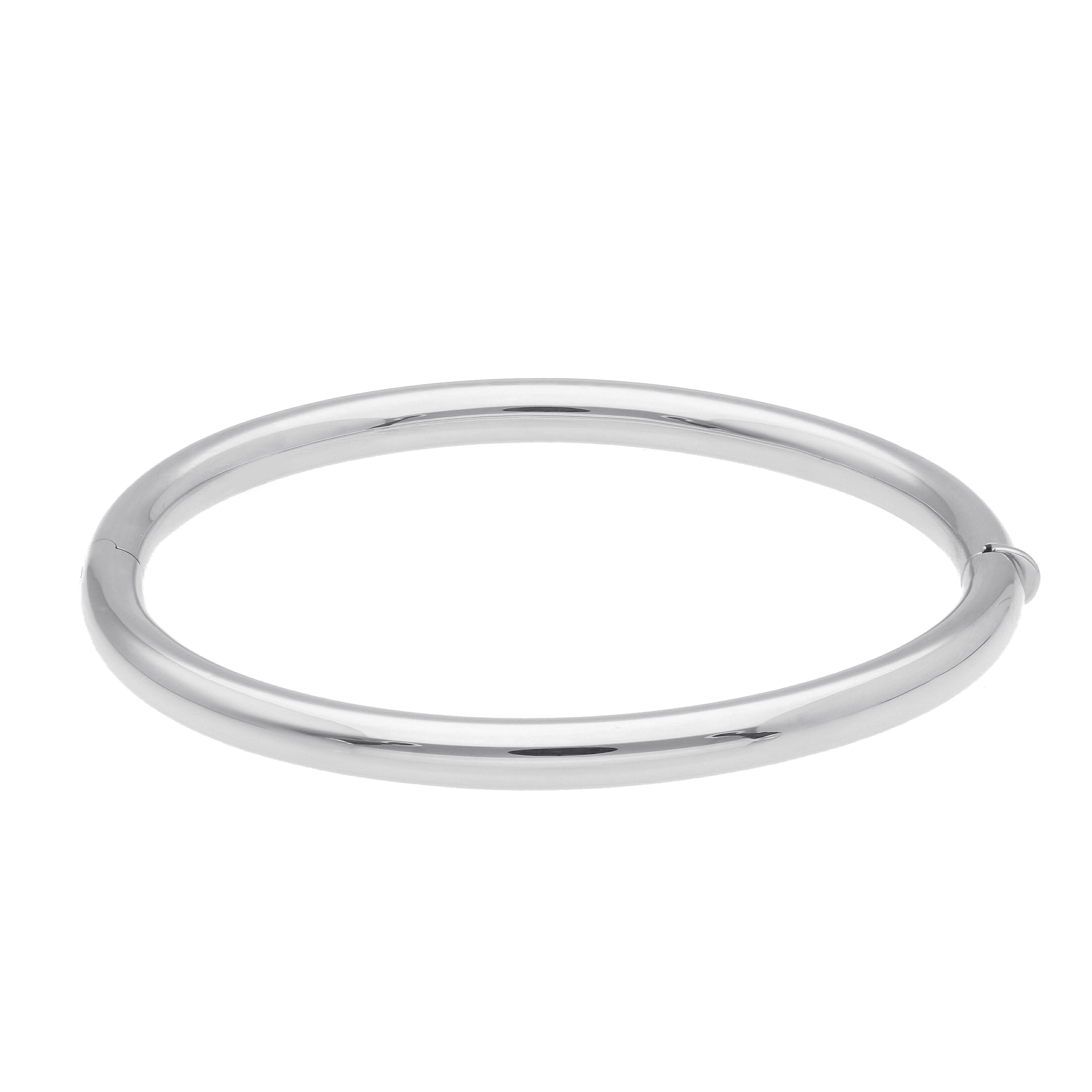 White gold oval bracelet with clasp k14(code S205094)