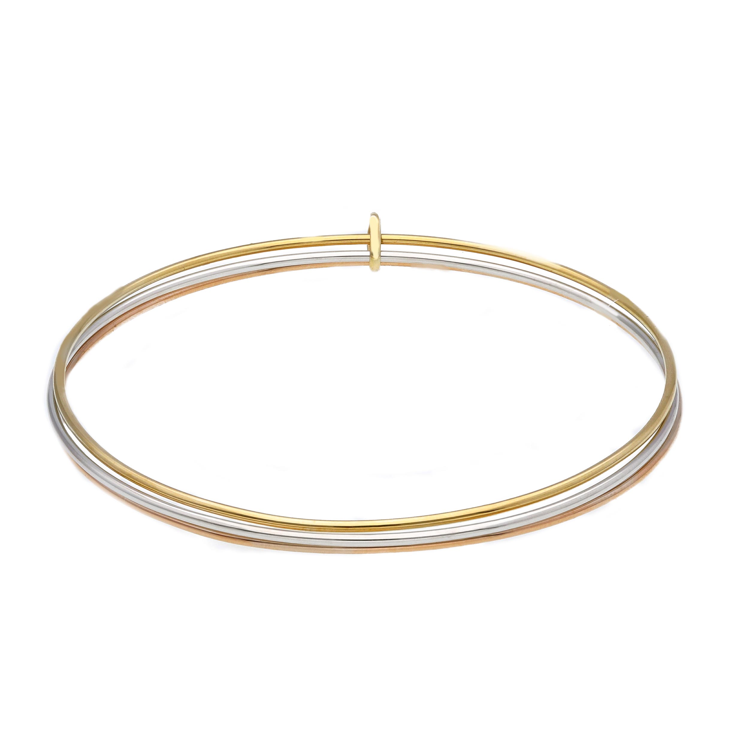 Bracelet with 3 white gold, rose gold & gold bars k14 (codeS220002)