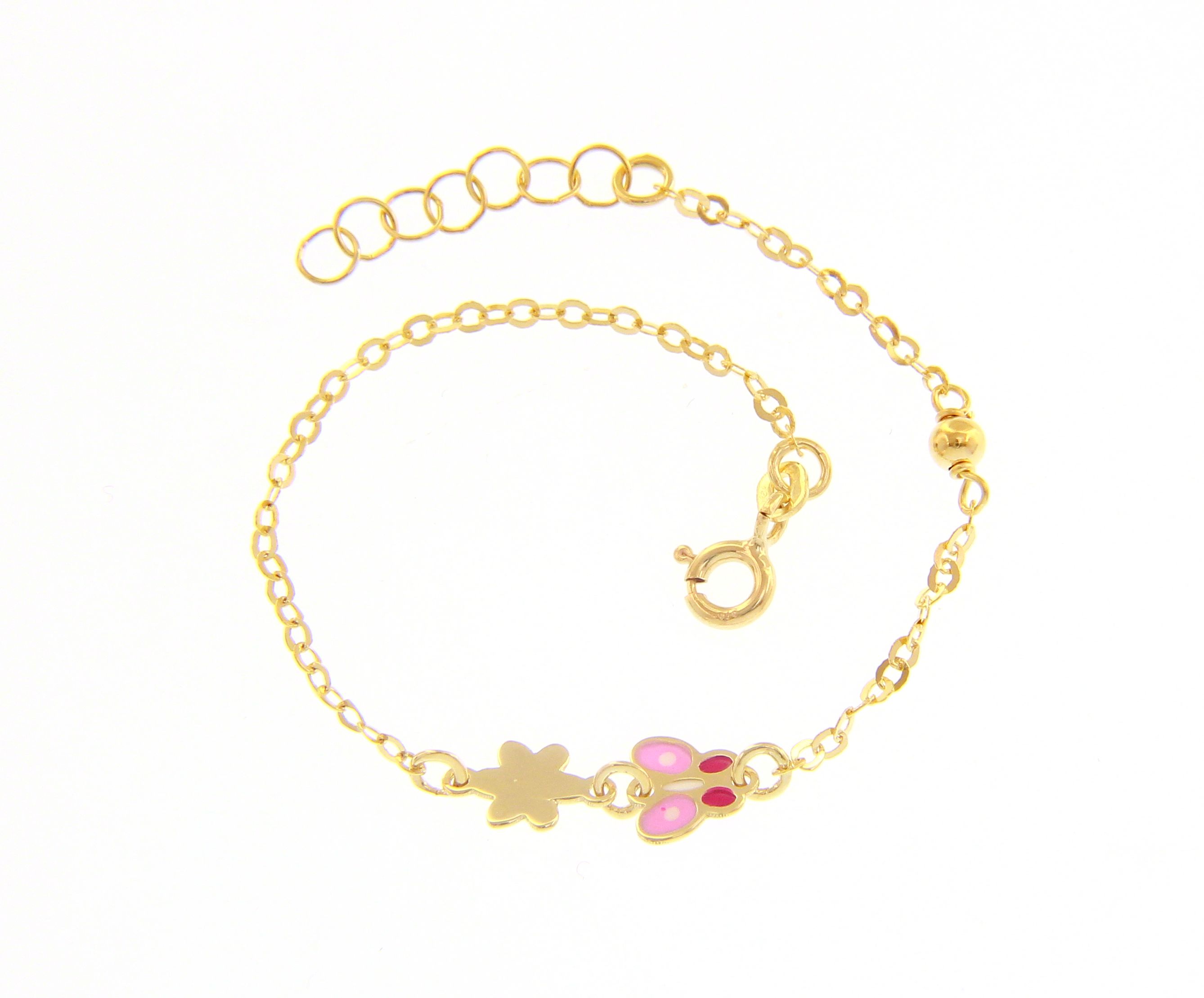Bracciale stella & farfallina in oro Giallo k9 (code S222534)