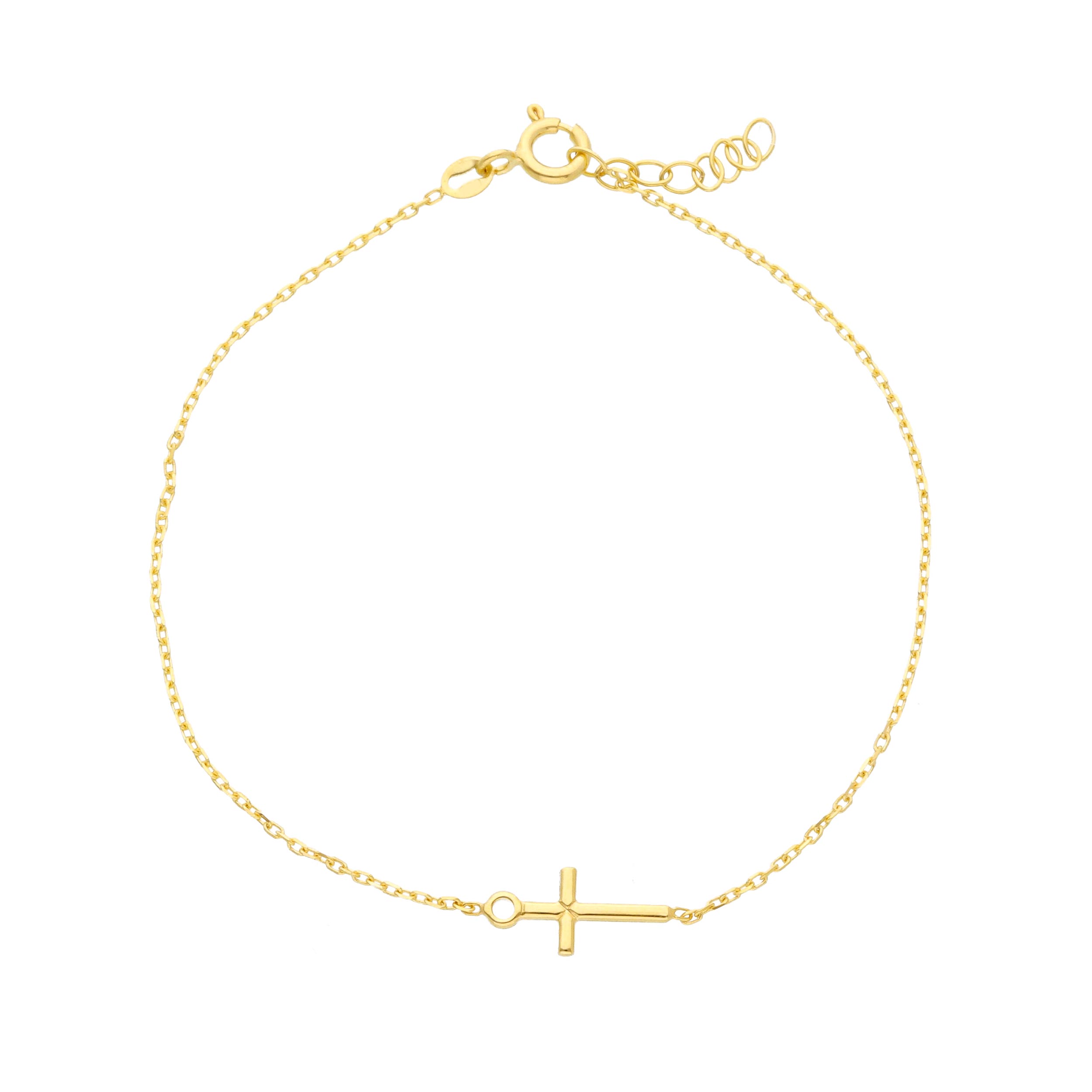 Bracciale Croce in oro giallo k14 satinato  (code S238360)