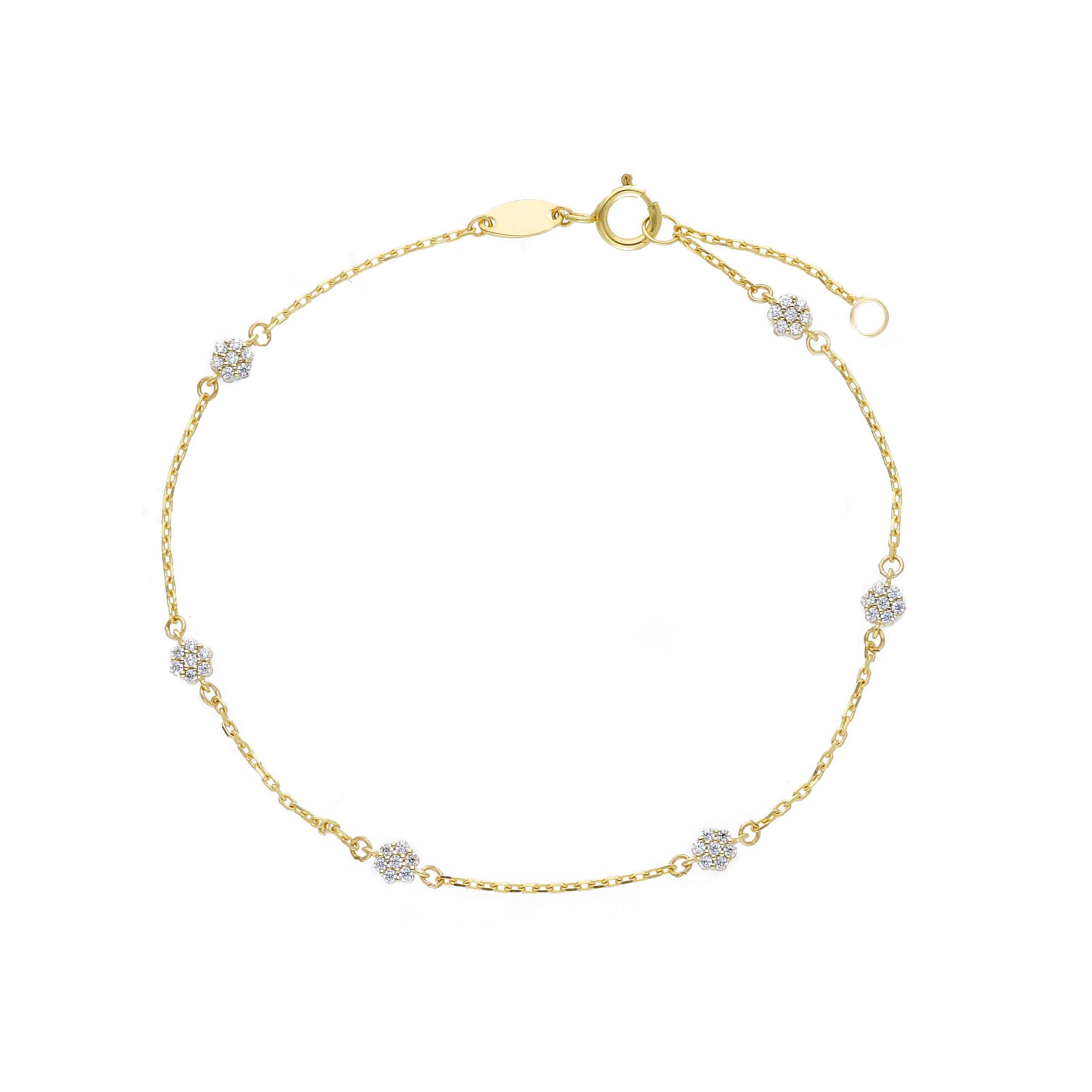 Yellow Gold K9 Bracelet with Synthetic stones (code S253343)