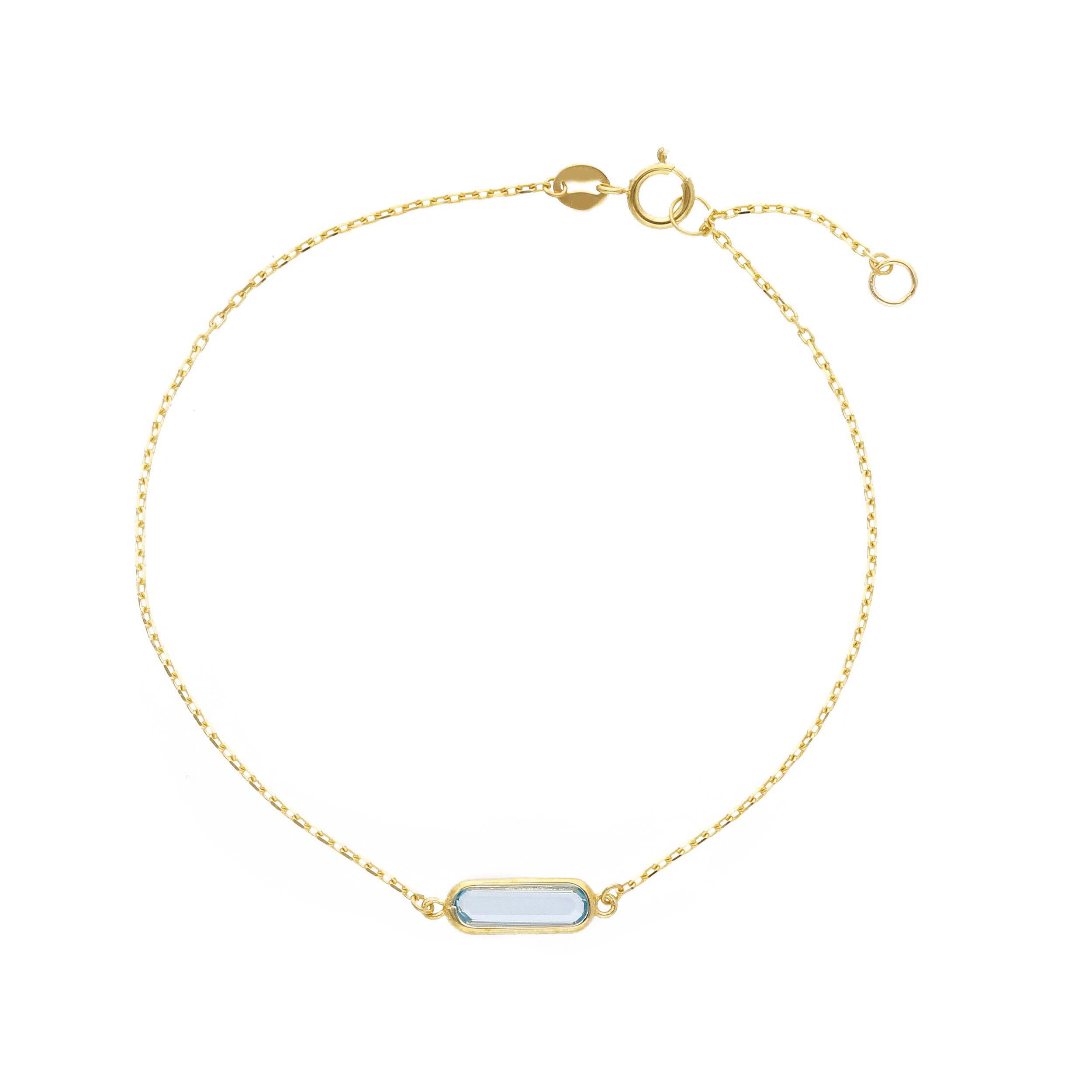 Yellow Gold K9 Bracelet with Semi-precious stone (code S274238)