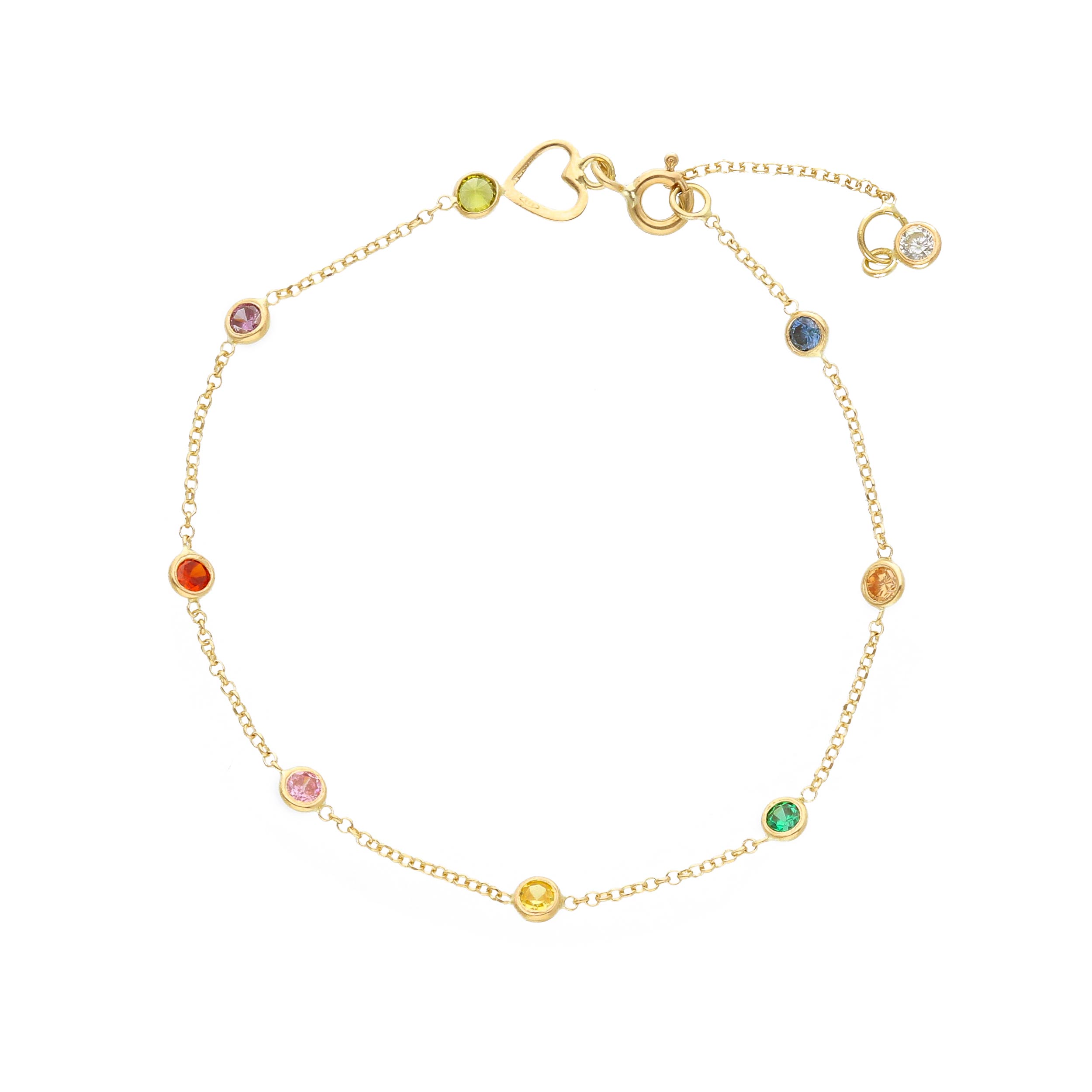 Yellow Gold K14 Bracelet with Synthetic stones (code S276747)