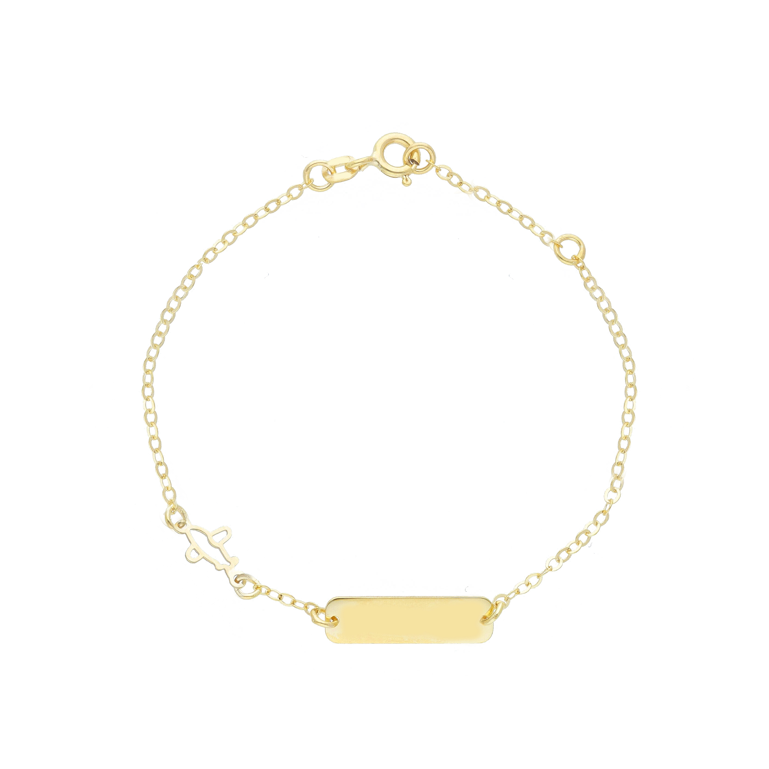 Bracciale -Targa e Aereo in oro giallo k9  (code  S278044)