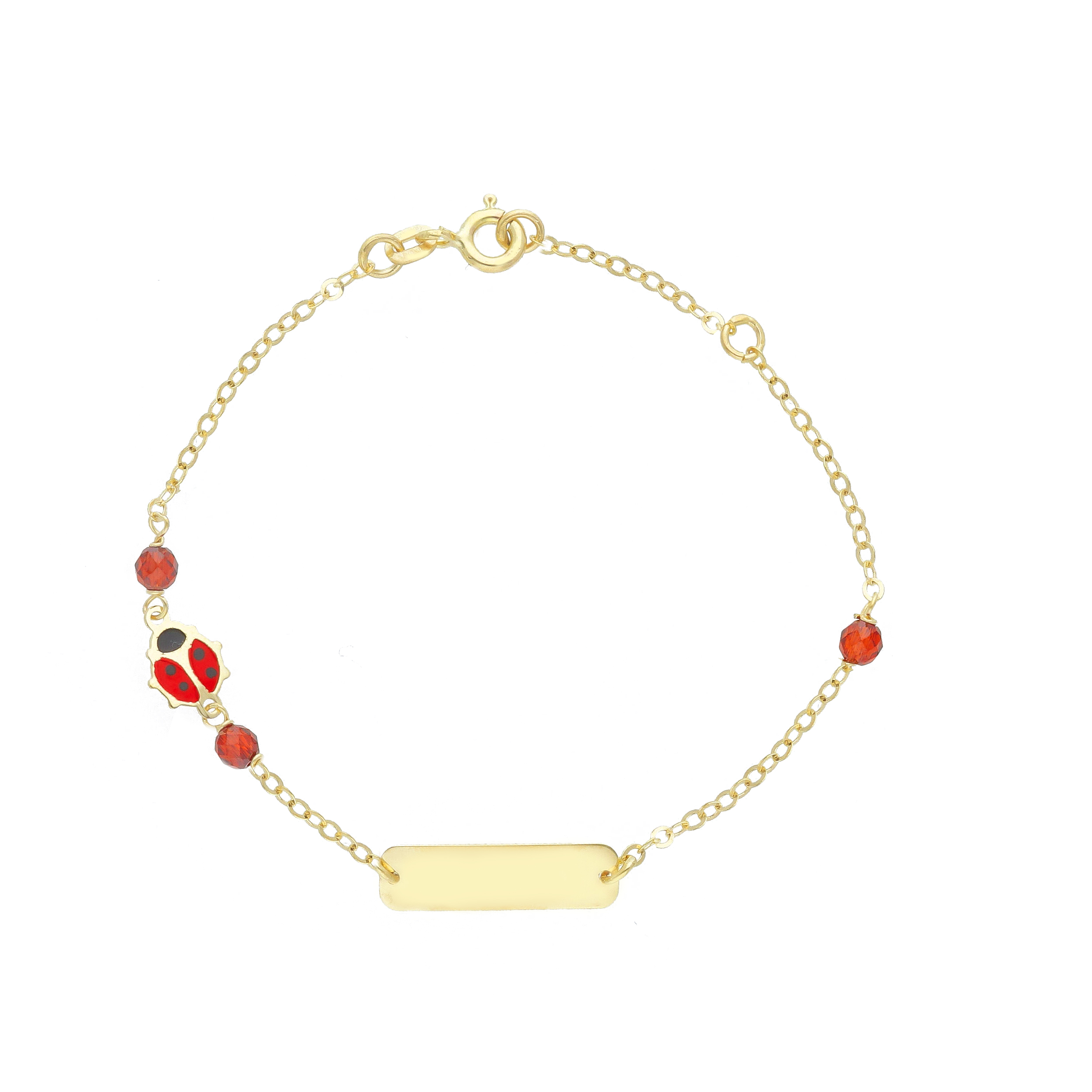 Bracciale -Targa e Coccinella in oro giallo k9  (code  S278294)