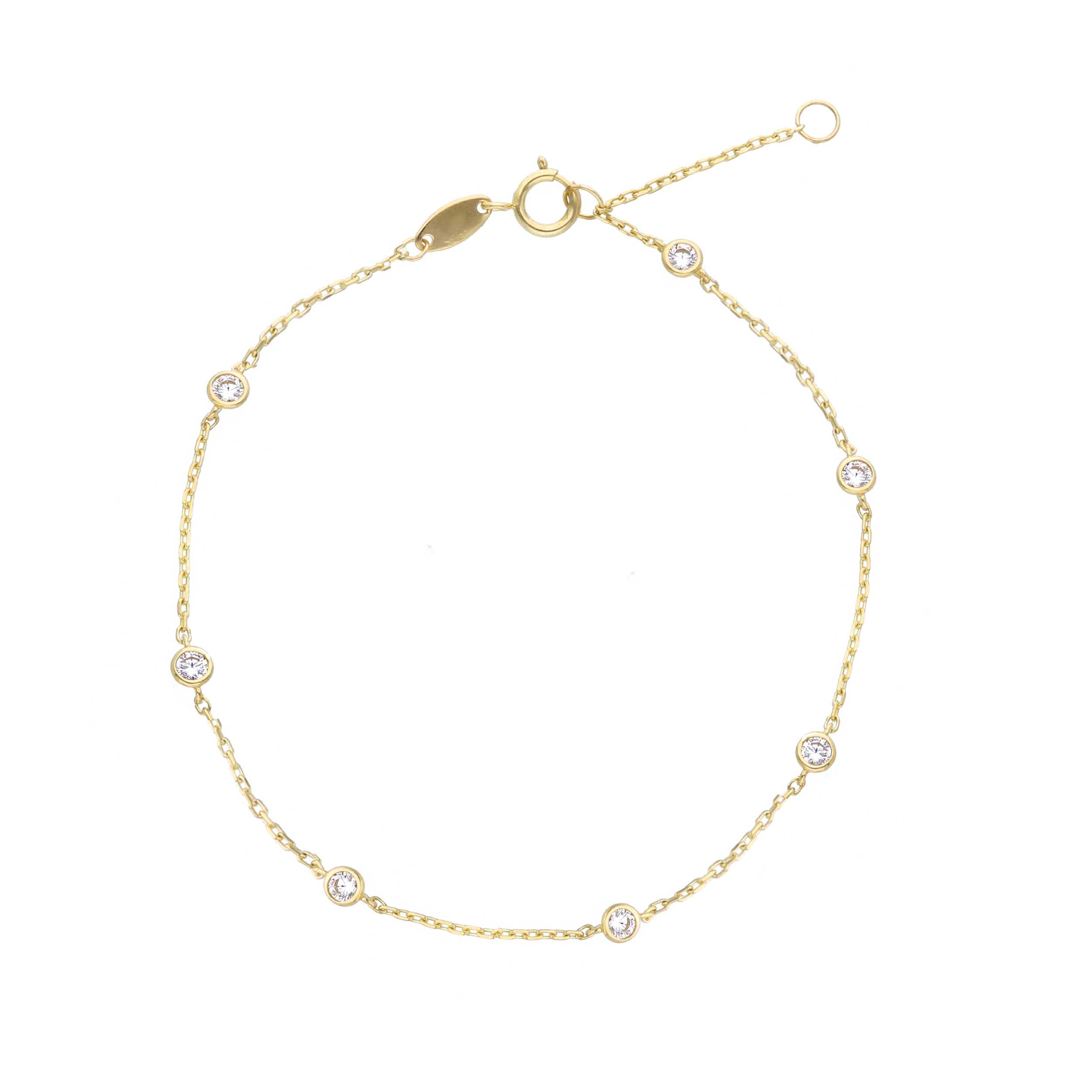 Βραχιόλι απο χρυσό κ9 με Ζιργκόν (code S279860)