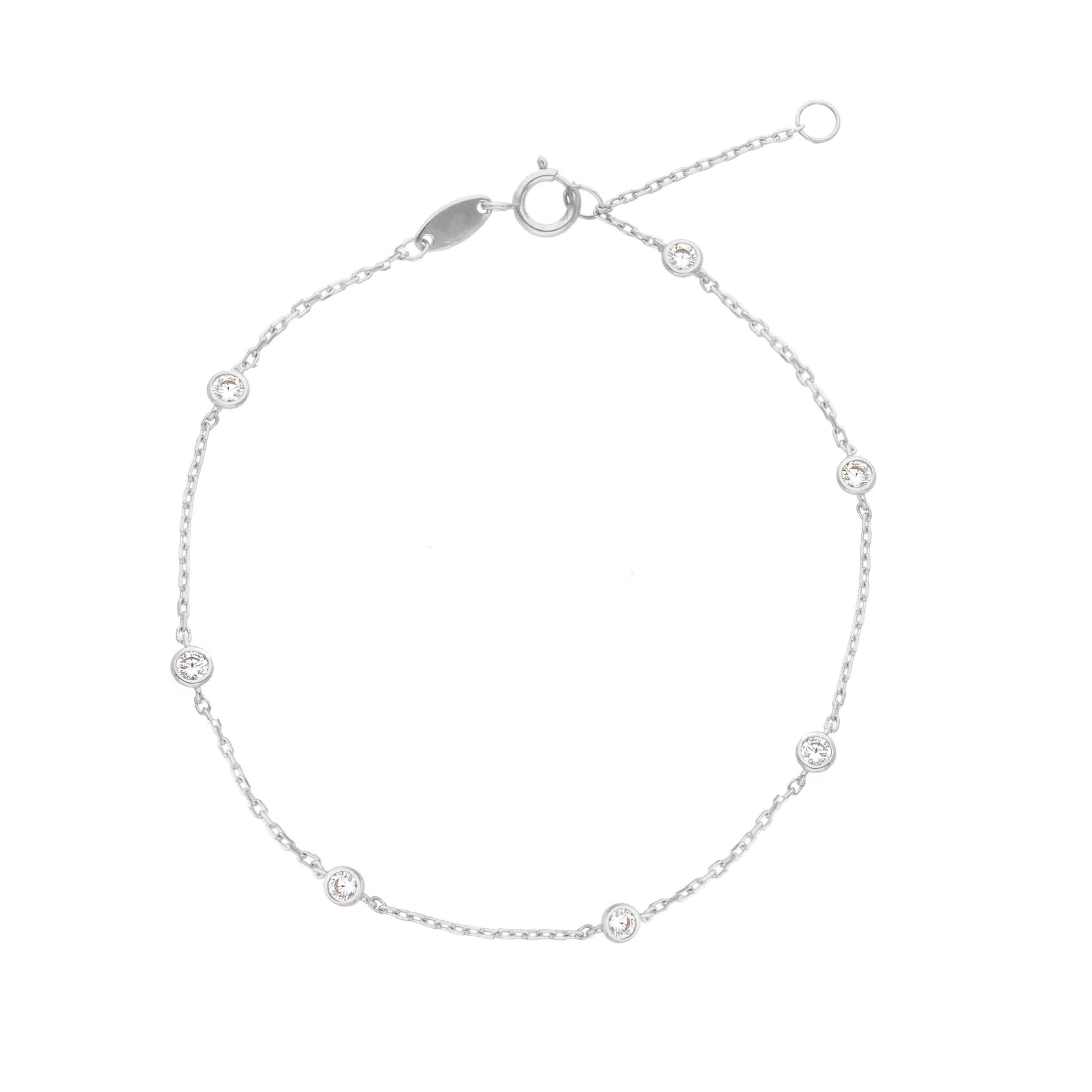 Bracciale in oro bianco K9 con zirconi (code S255951)