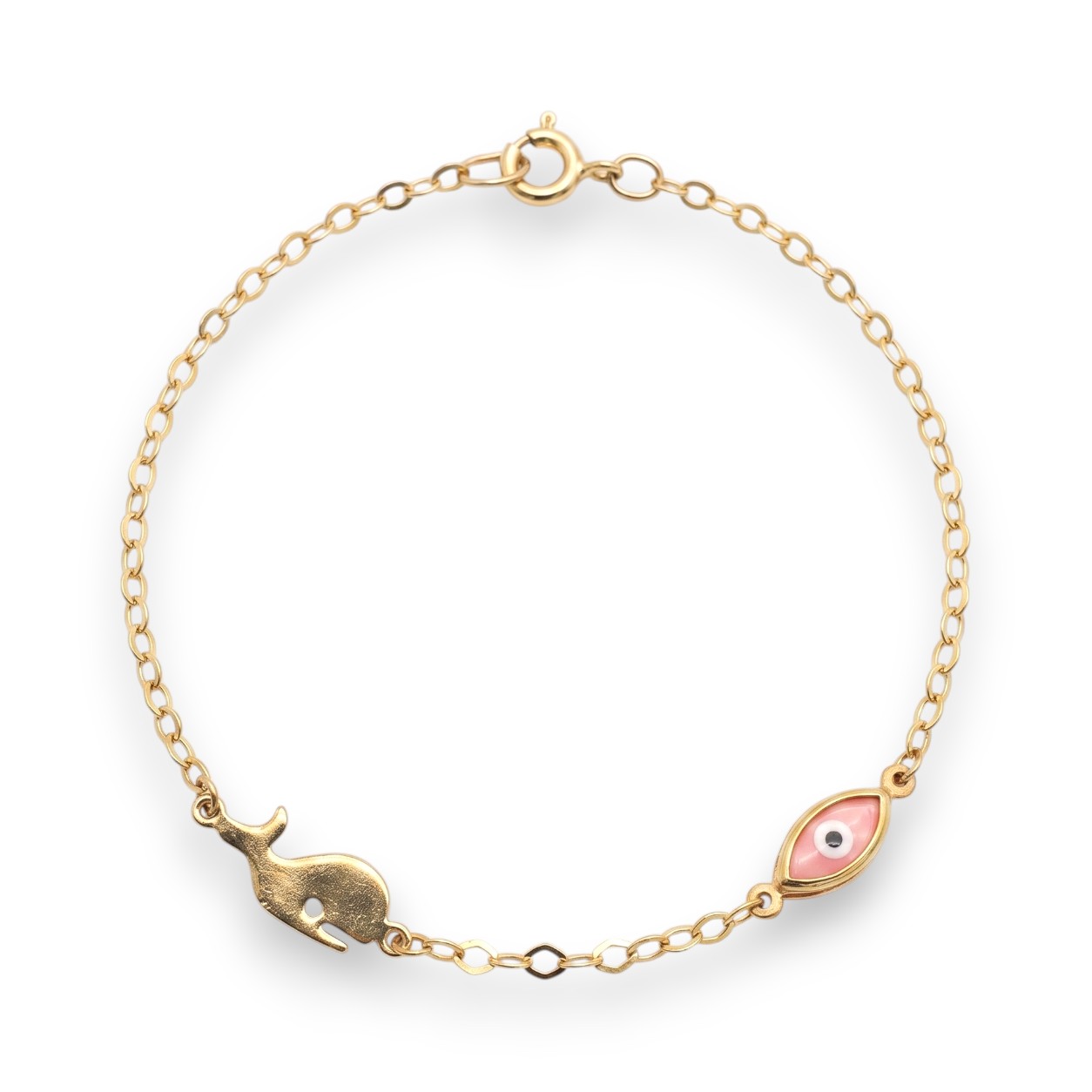 Bracciale in oro k9 con occhio Greco (code AL2059)