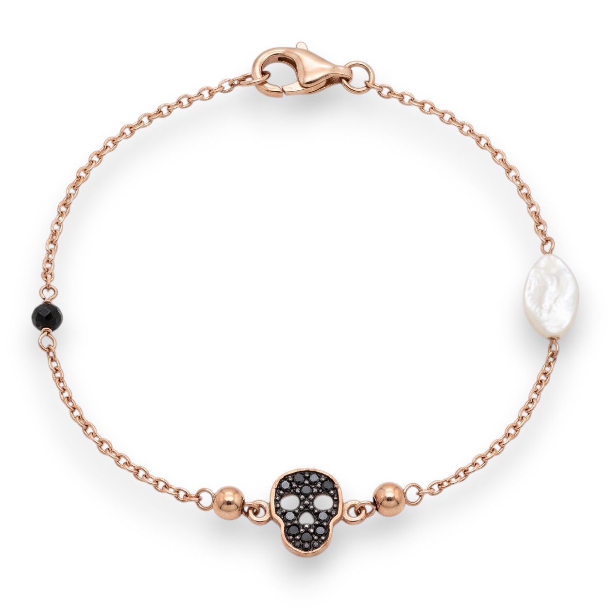 Bracciale in oro rosa k9 Cranio (code AL2168)