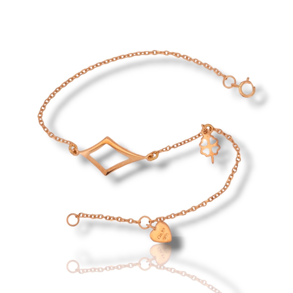 Rose gold bracelet k9 with with enamel rhombus design (code AL2170)