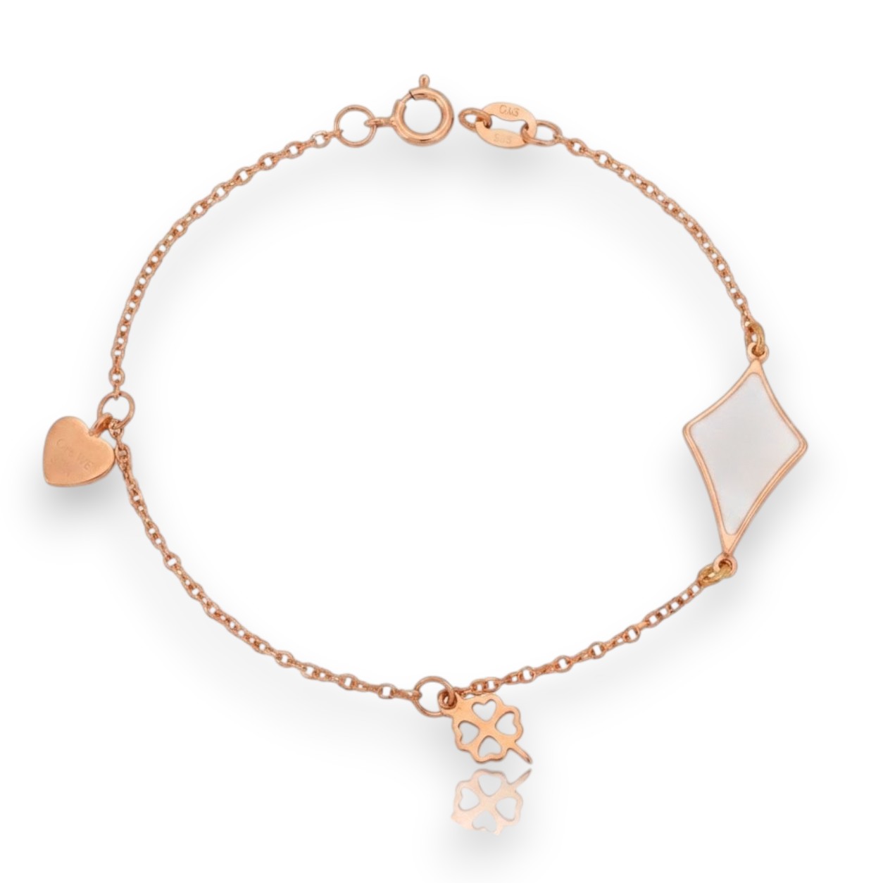 Rose gold bracelet k9 with with enamel rhombus design (code AL2170)
