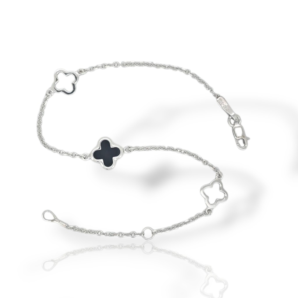 White gold bracelet k9 with 3 crosses  (code AL2770)