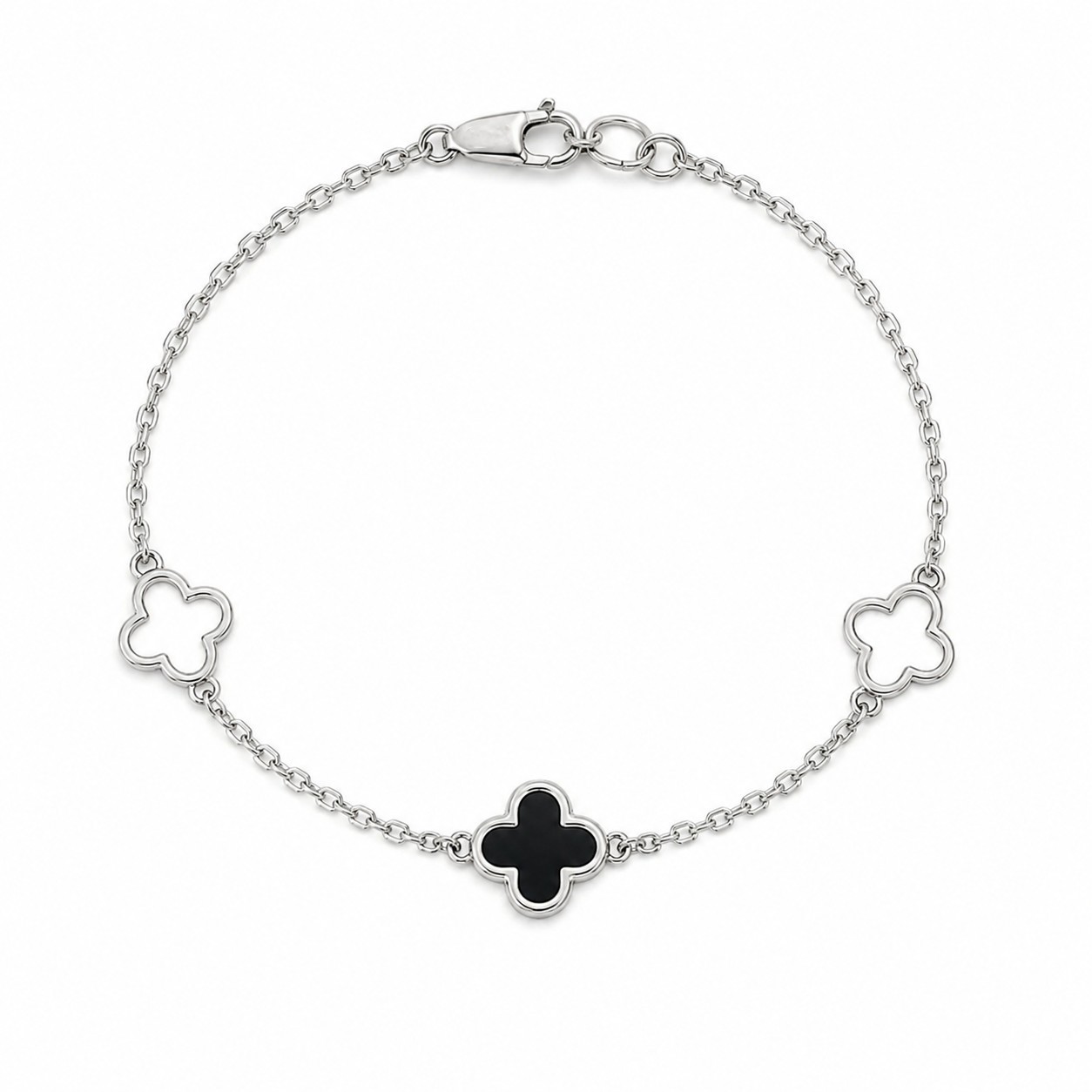 Bracciale in oro bianco k9 con 3 Croci (code AL2770)