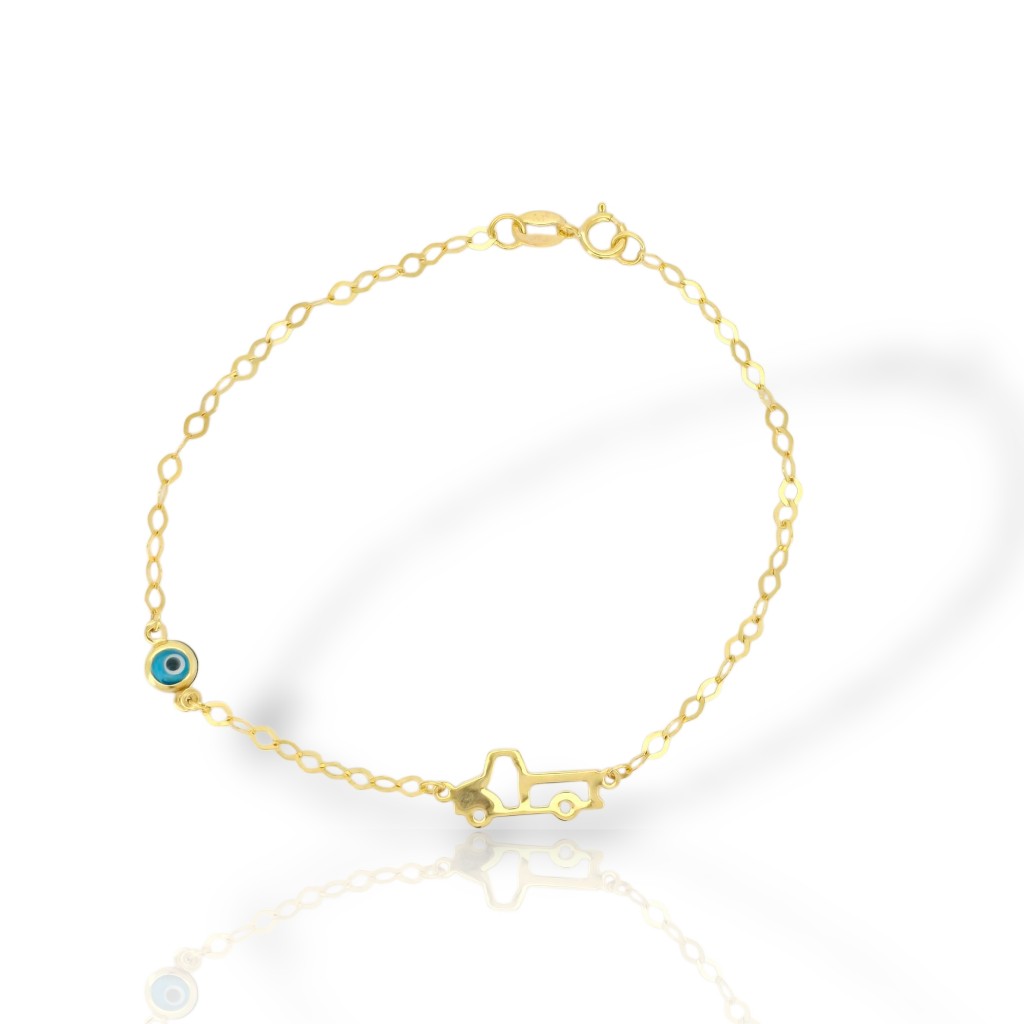 Bracciale in oro giallo k9 con camioncino (code AL2831)
