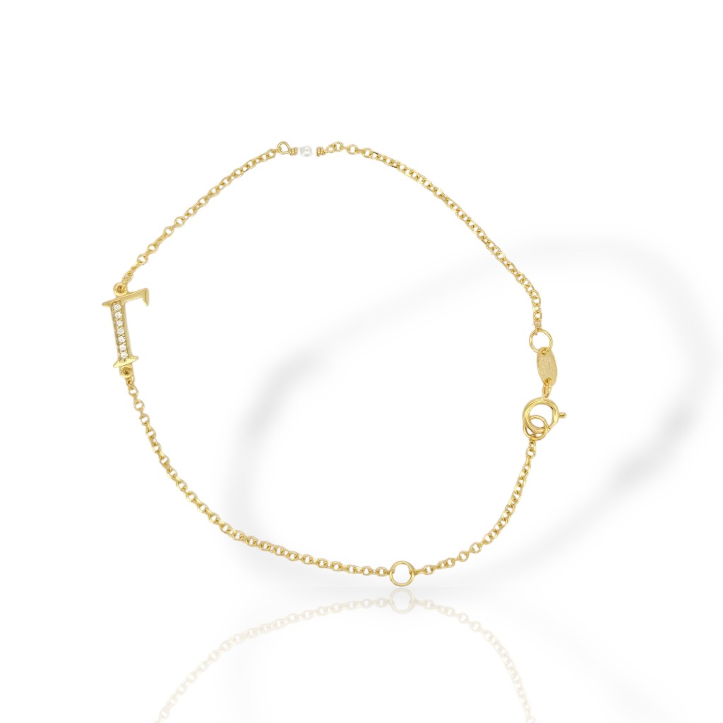 Bracciale in oro K9 con la lettera greca Γ  (code AL2837)