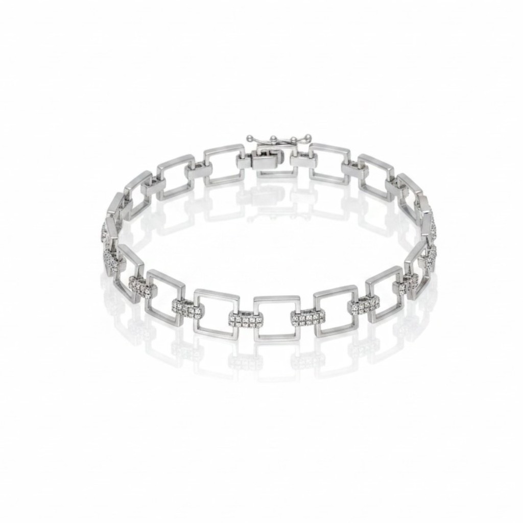 14k white gold bracelet (code M2905)