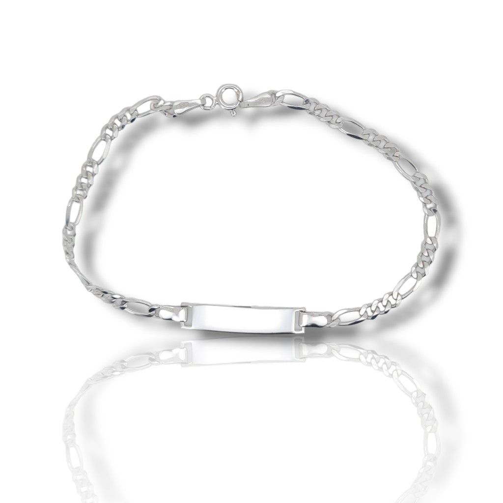 White gold identity bracelet k14 (code Ν2716)