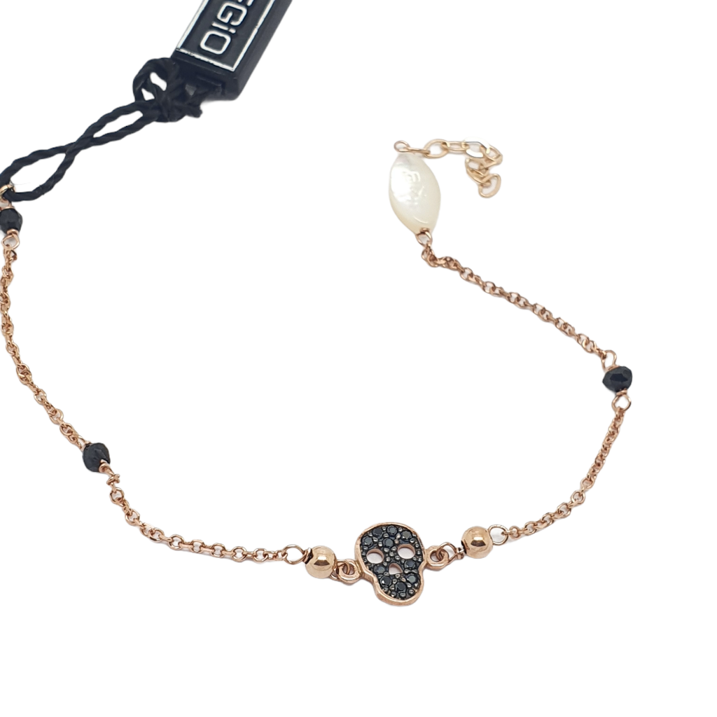 Bracciale in oro rosa k9 Cranio (code AL2168)