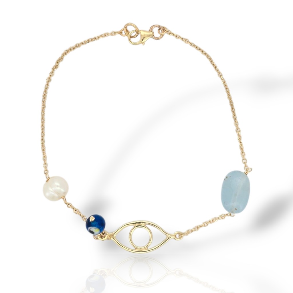 Βραχιόλι ματάκι απο χρυσό κ14 (code AL2921)