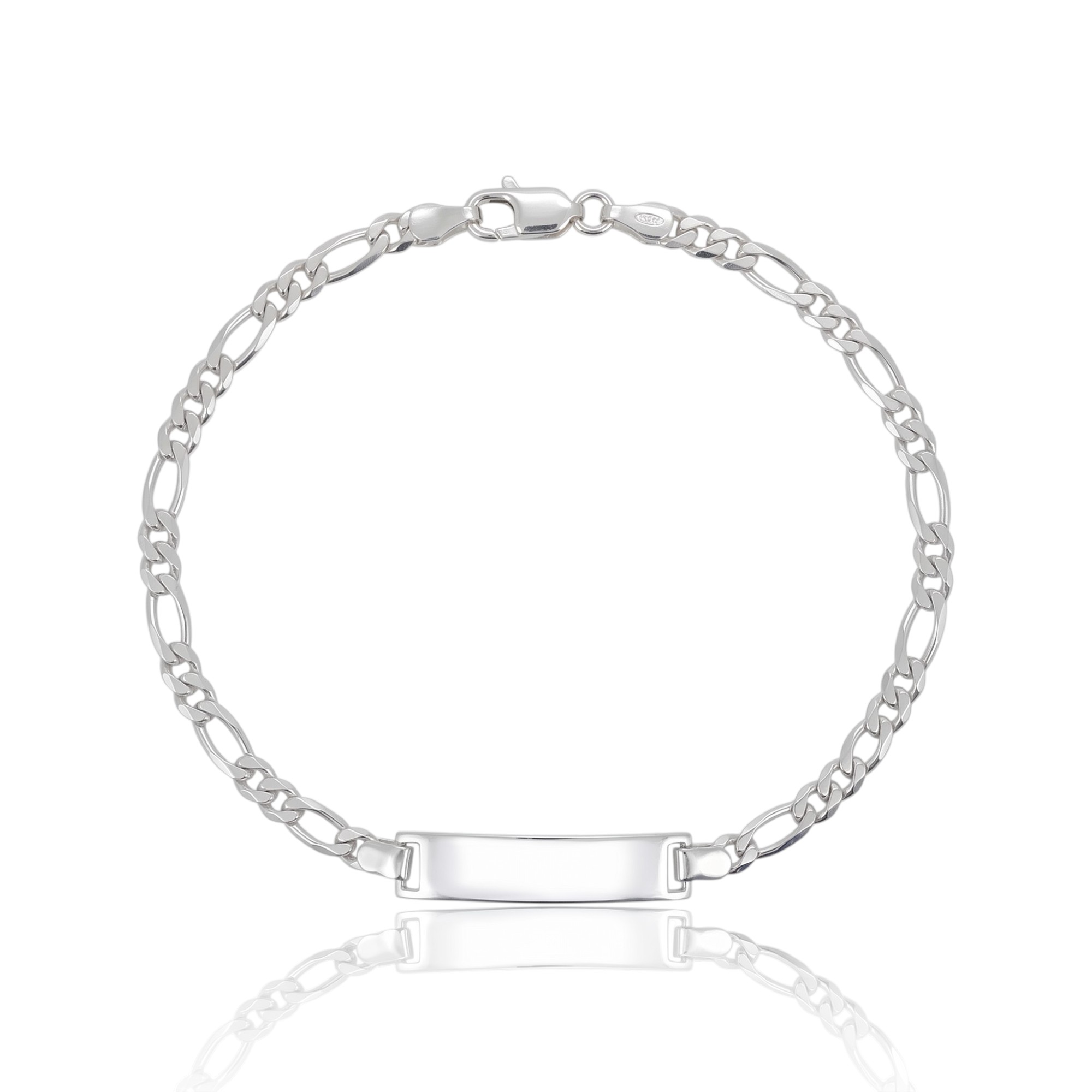 Bracciale targa in oro bianco k14 (code Ν2716)
