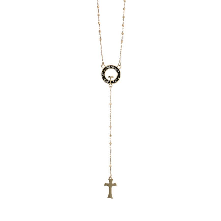 Gold plated silver “Non farti rubare la speranza” Rosary  (AGI 264/C-O)