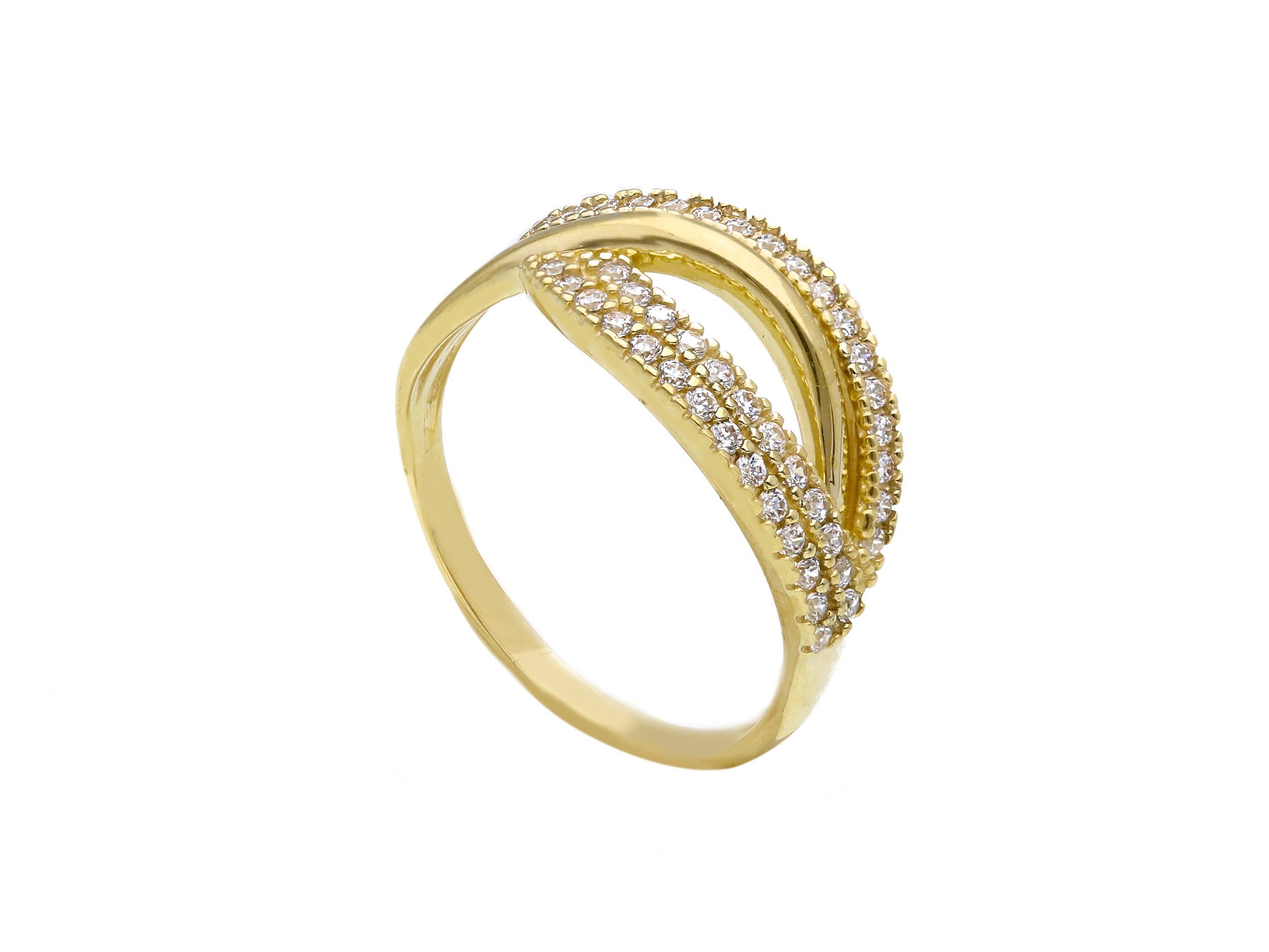 Yellow gold ring k9 with zircon stone (code S224492)