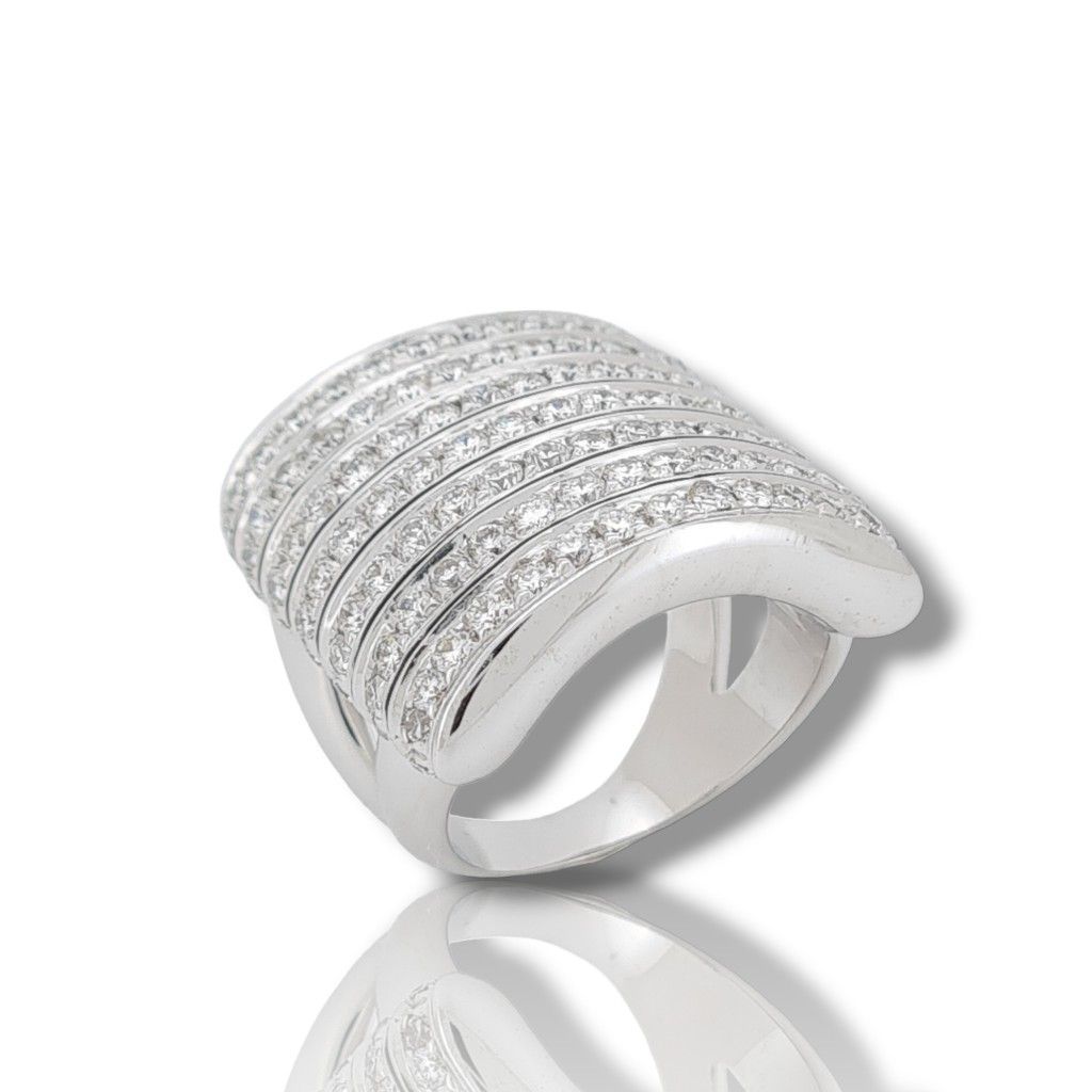 White gold ring k18 with diamonds (N2364)
