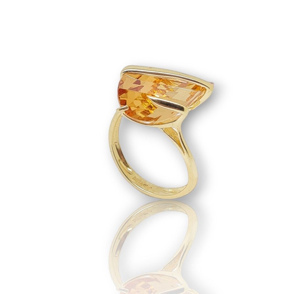 Δαχτυλίδι απο κίτρινο χρυσό κ14 με Citrine (code M2511)