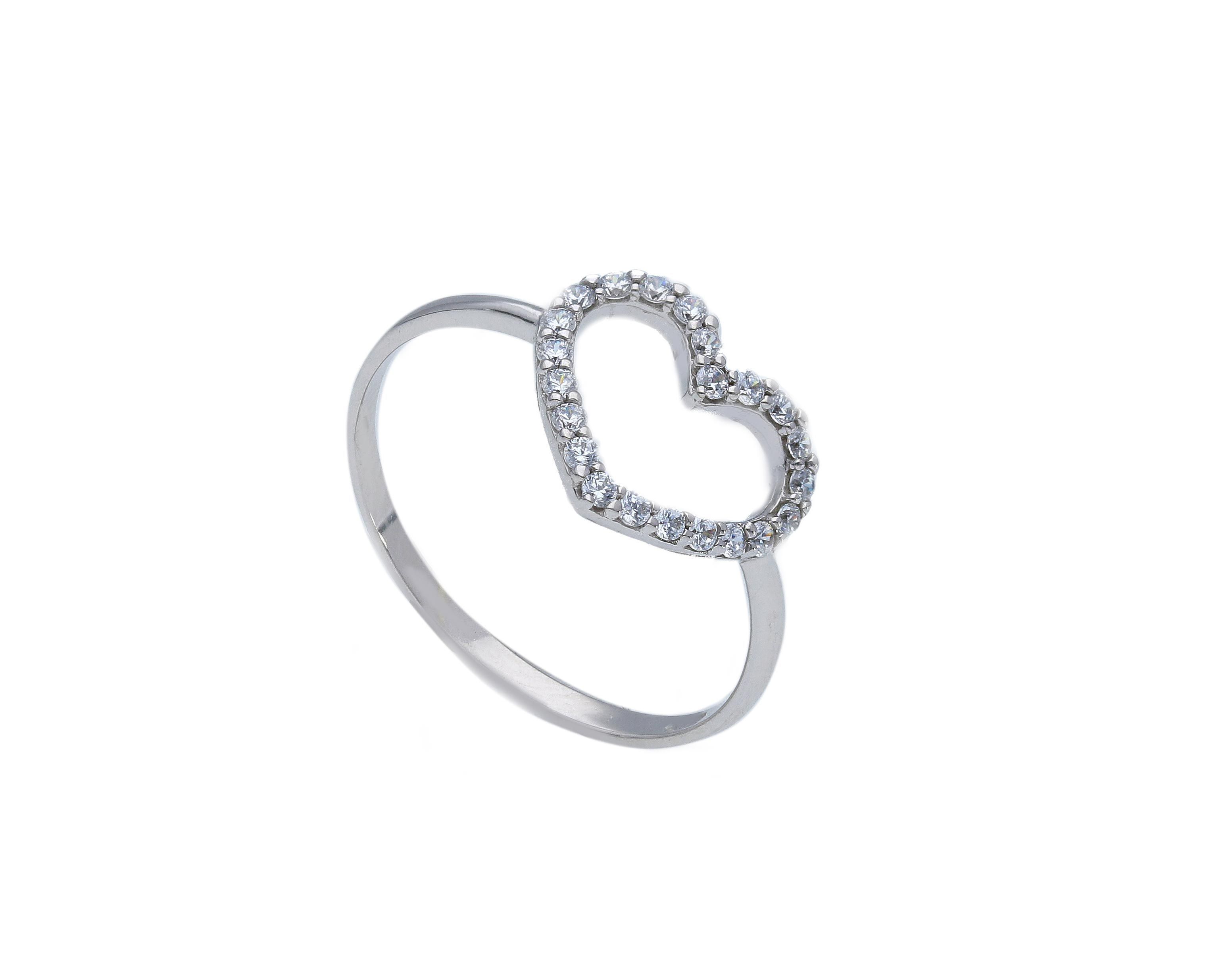 White gold ring k9 with zircons (code S261992)