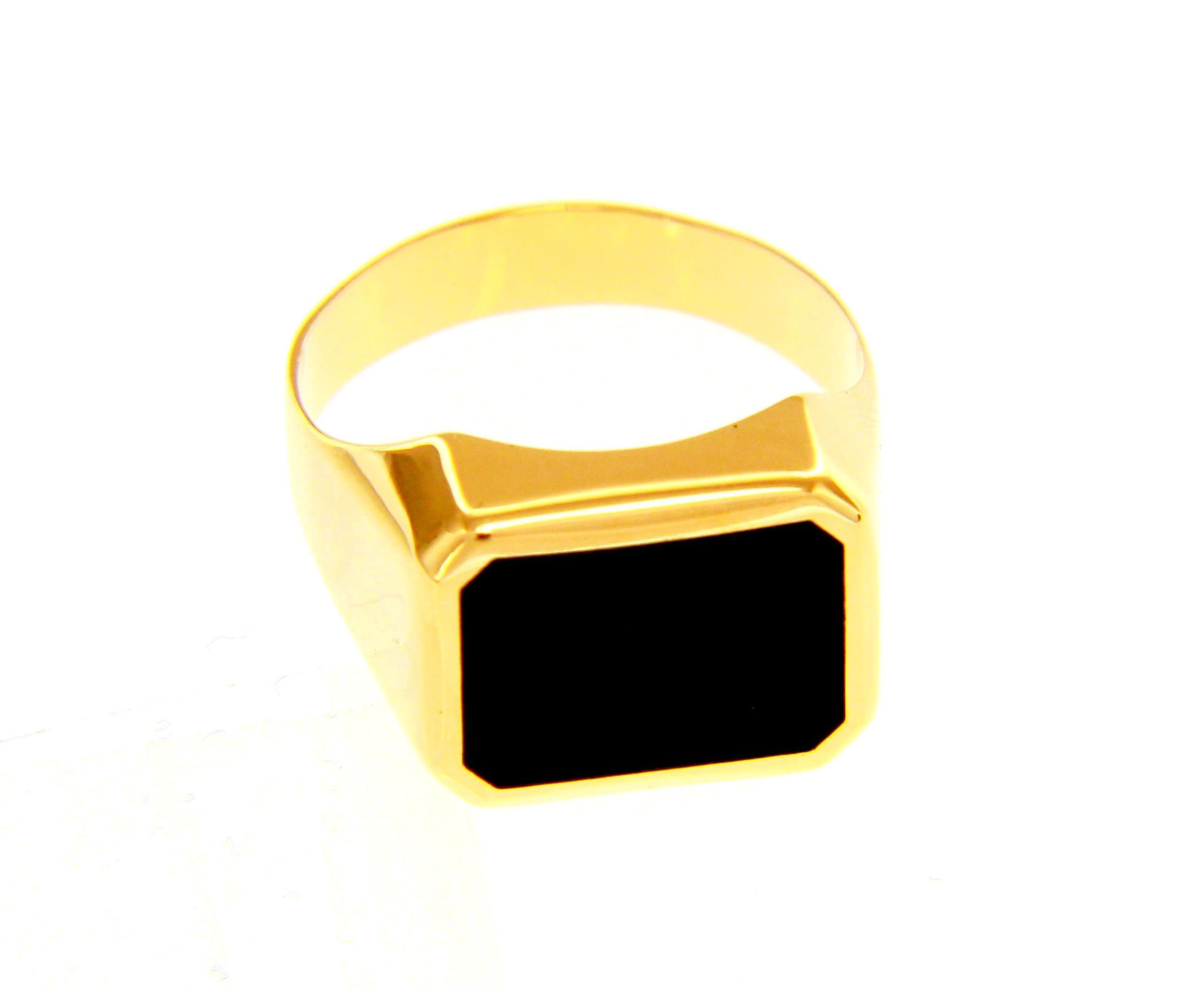 Golden ring k14 with onyx (code S233906)