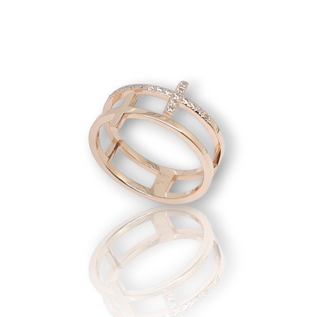 Δαχτυλίδι απο ροζ χρυσό κ14 με ζιργκόν (code N2510)