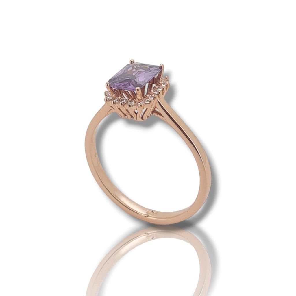 K14 rose gold ring with Amethyst (code N2636)