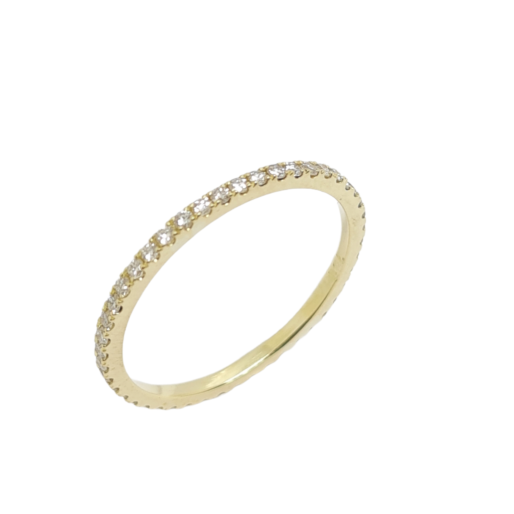 Golden eternity ring k18 with diamonds all over (code H2209)