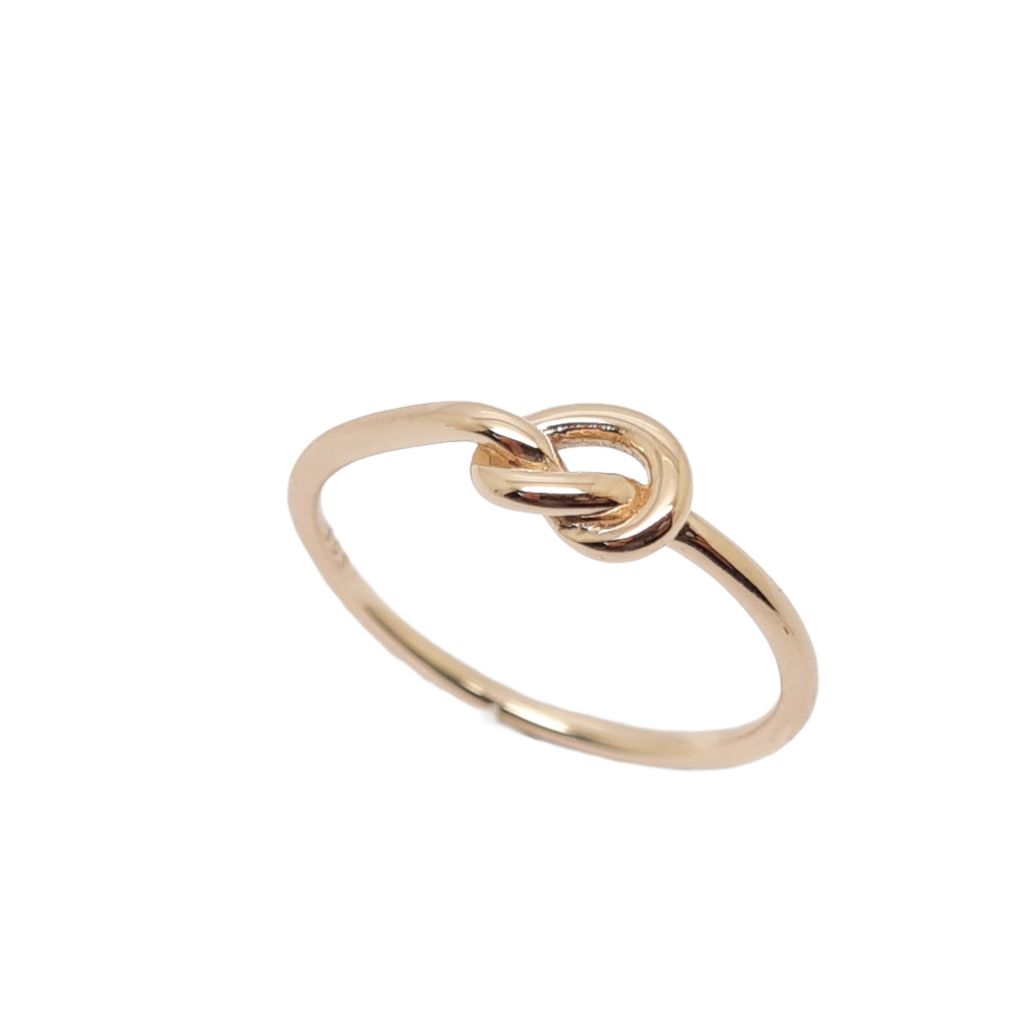 Δαχτυλίδι κόμπος απο ροζ χρυσό κ14 (code P1761)