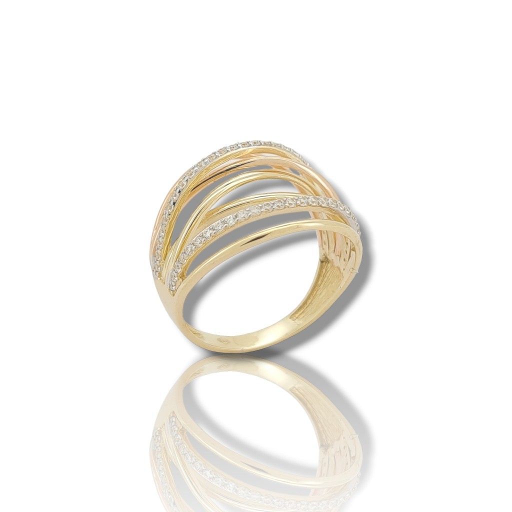 Δαχτυλίδι απο χρυσό κ14 με ζιργκόν (code SM2641)