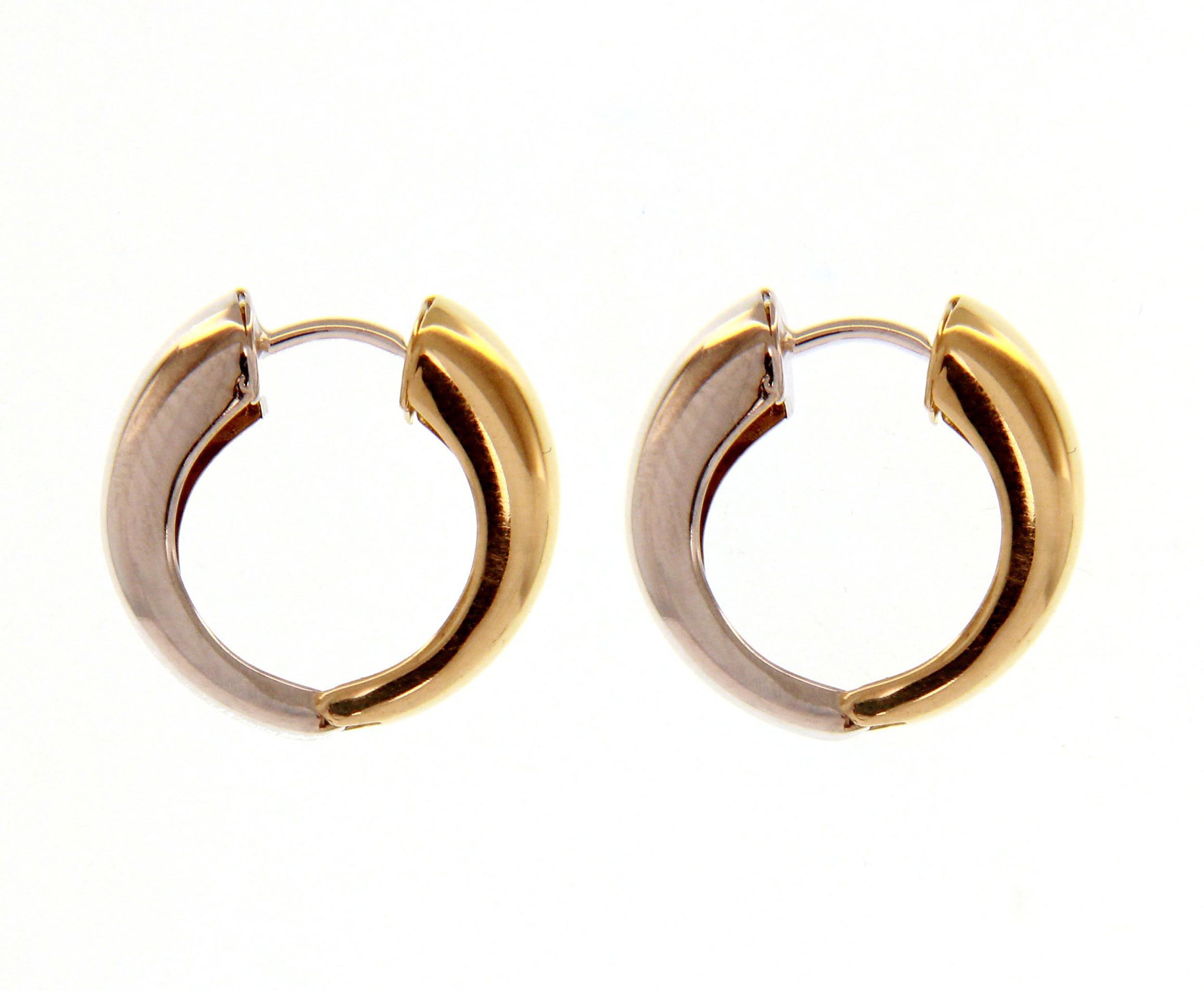 Gold & white gold hoop earrings k14 (code S236601)