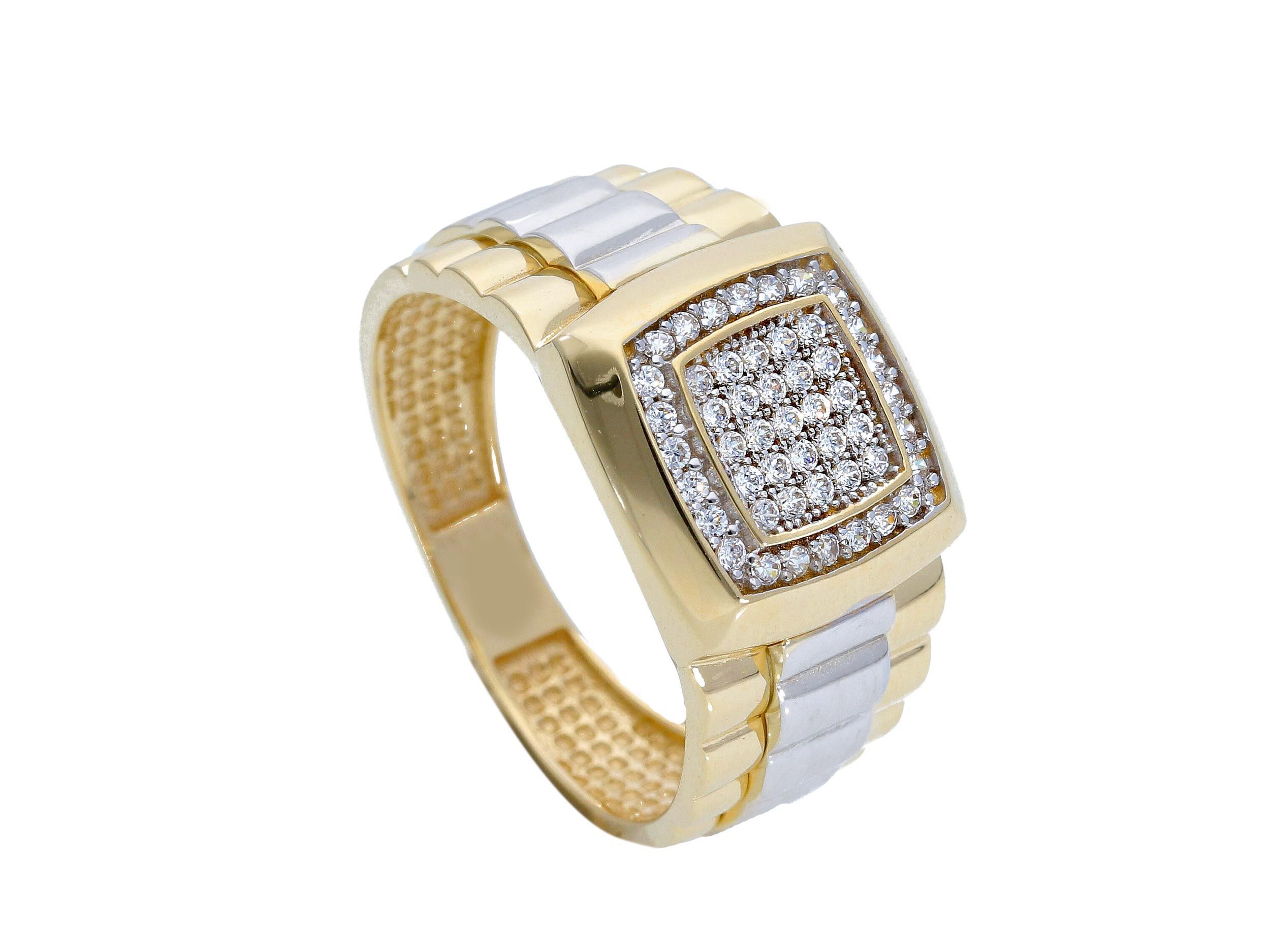 White gold and gold k14 with zirgons (code S247536)