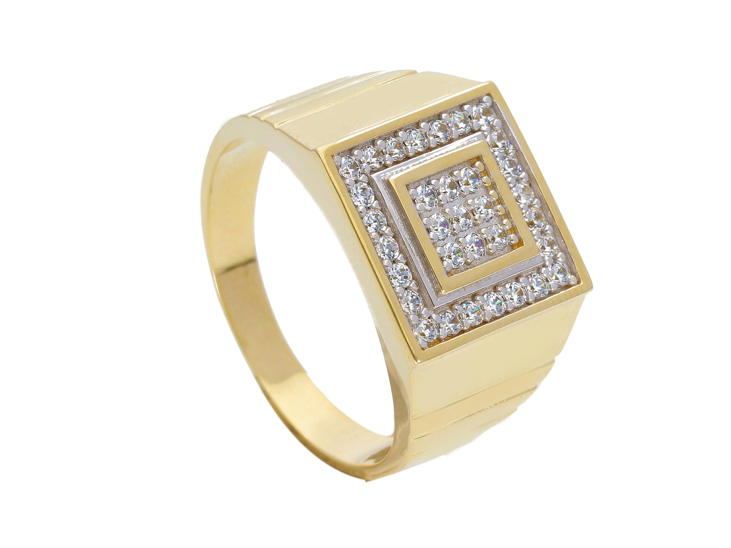 White gold and gold k14 with zirgons (code S247537)