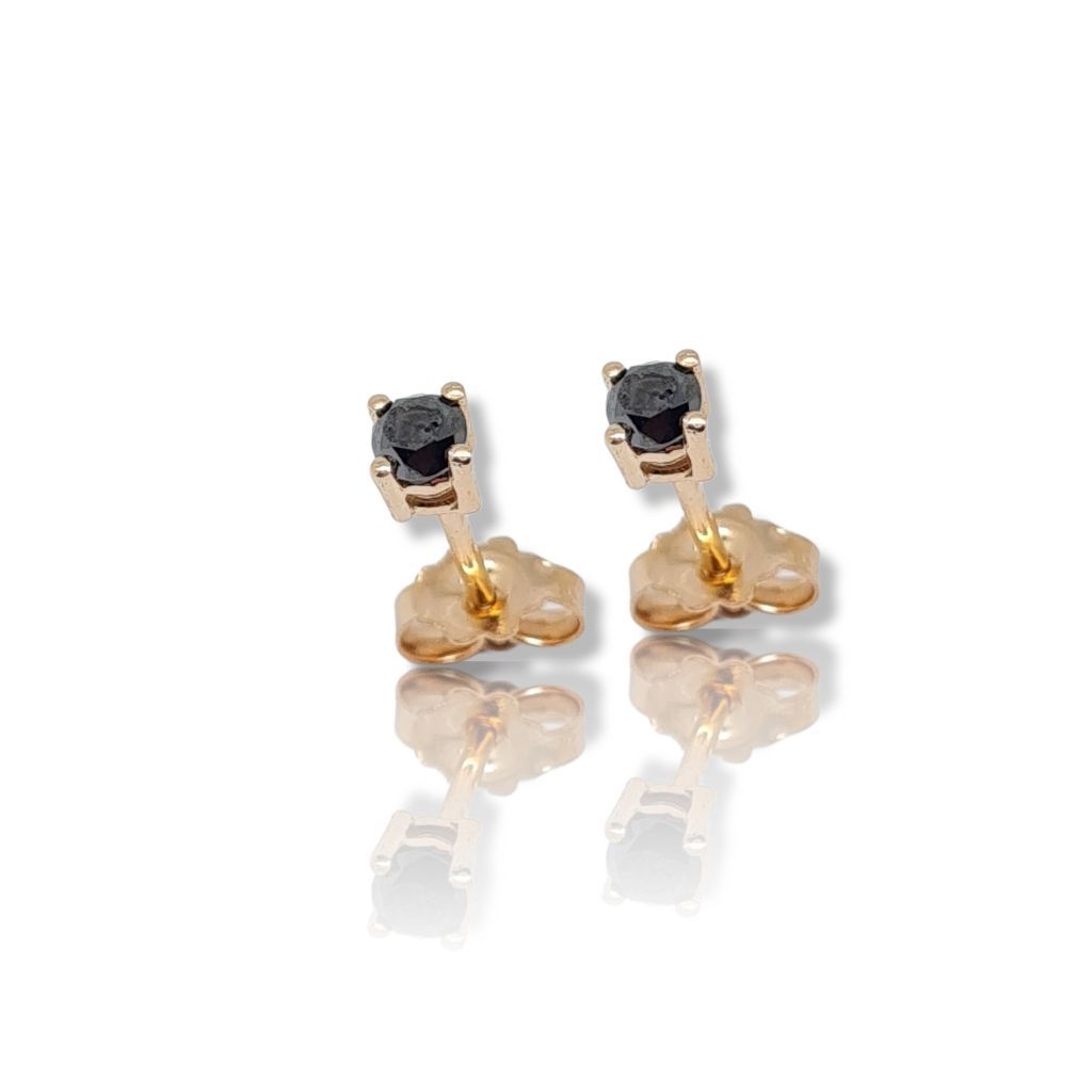 Rose gold earrings 18k with black diamonds (codeT2452)