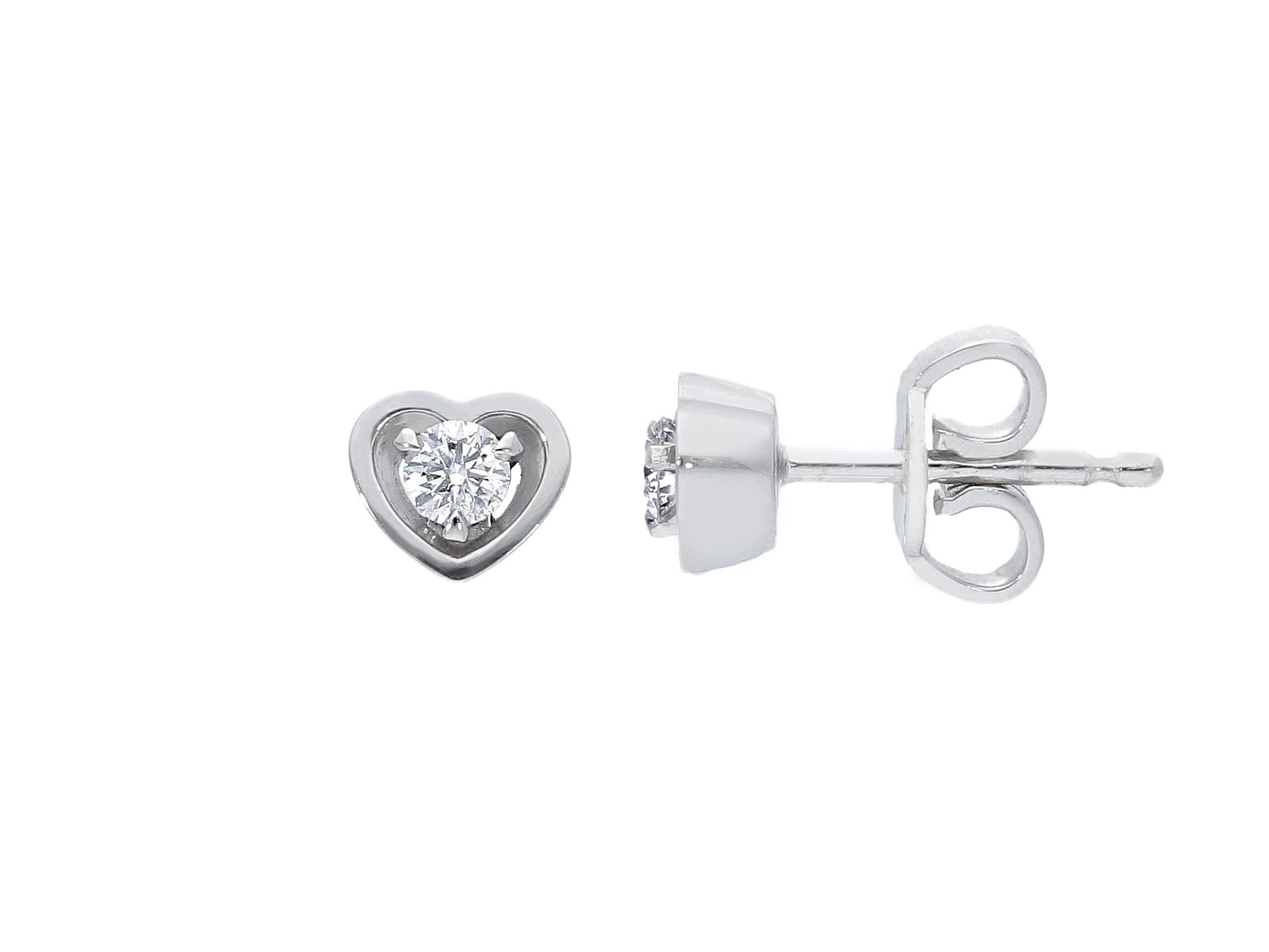 White gold earrings 18k with diamonds (code S217552)