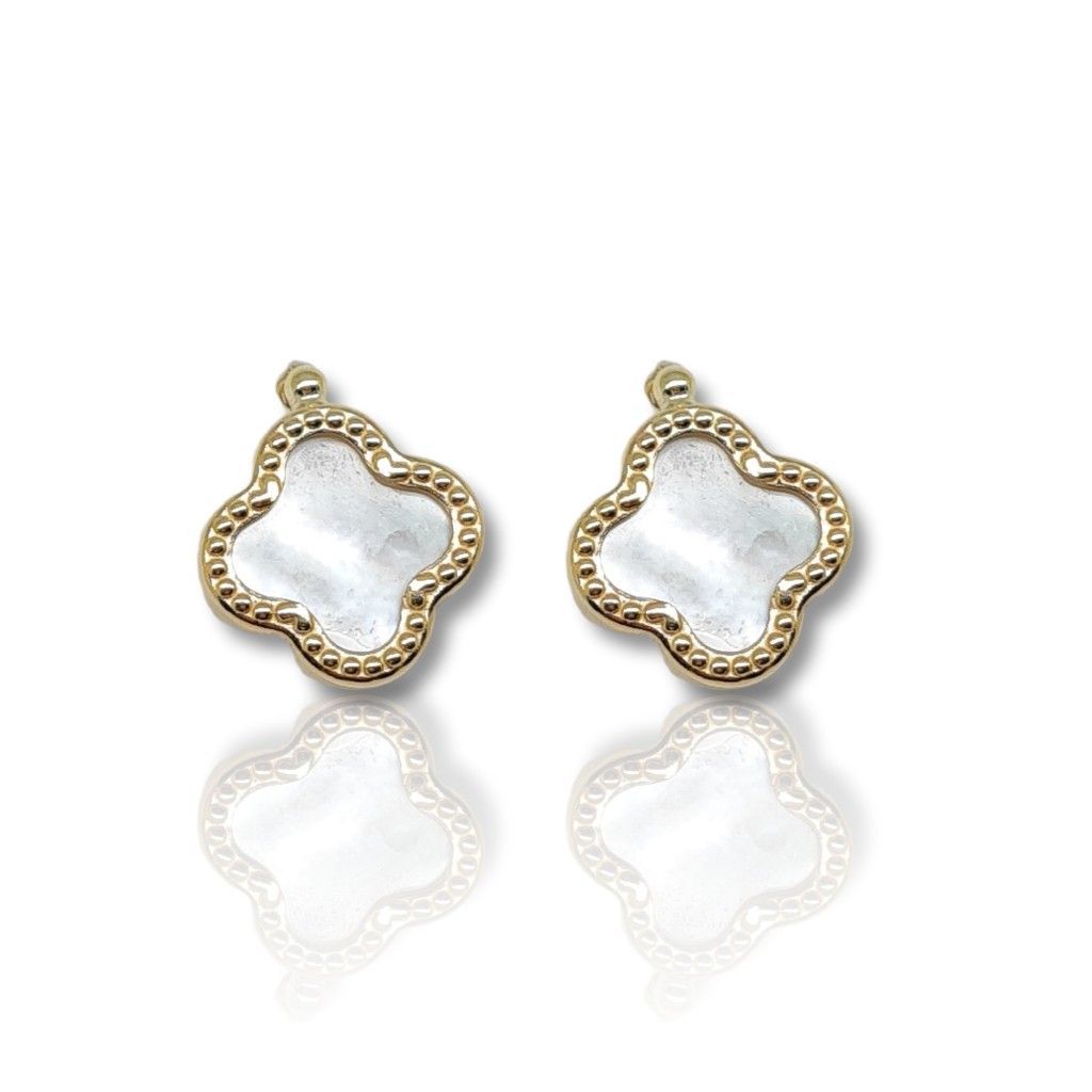 Golden earrings 14k with zircon (code N2490)