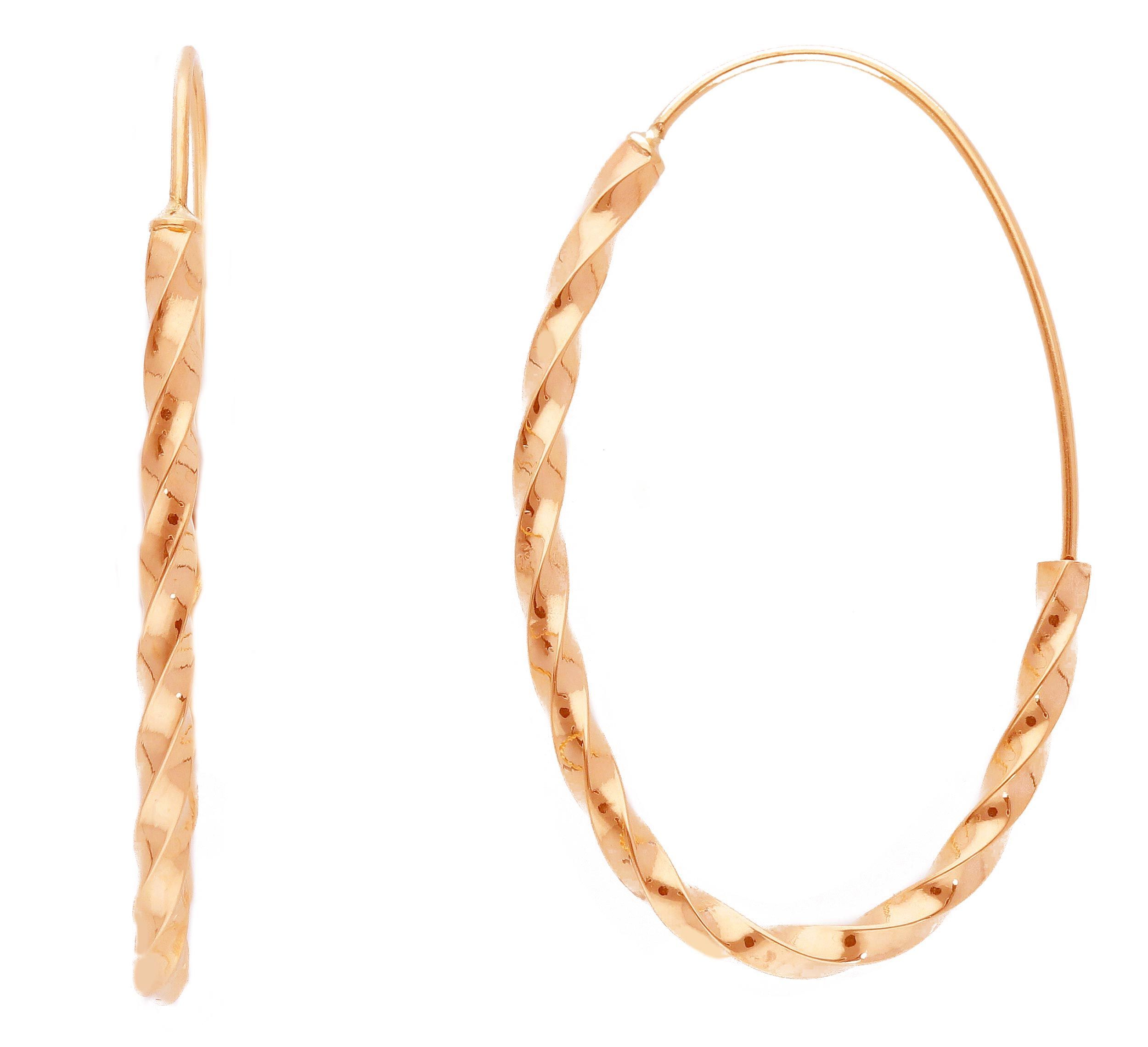 Rose Golden hoop earrings 14k (code S254386)