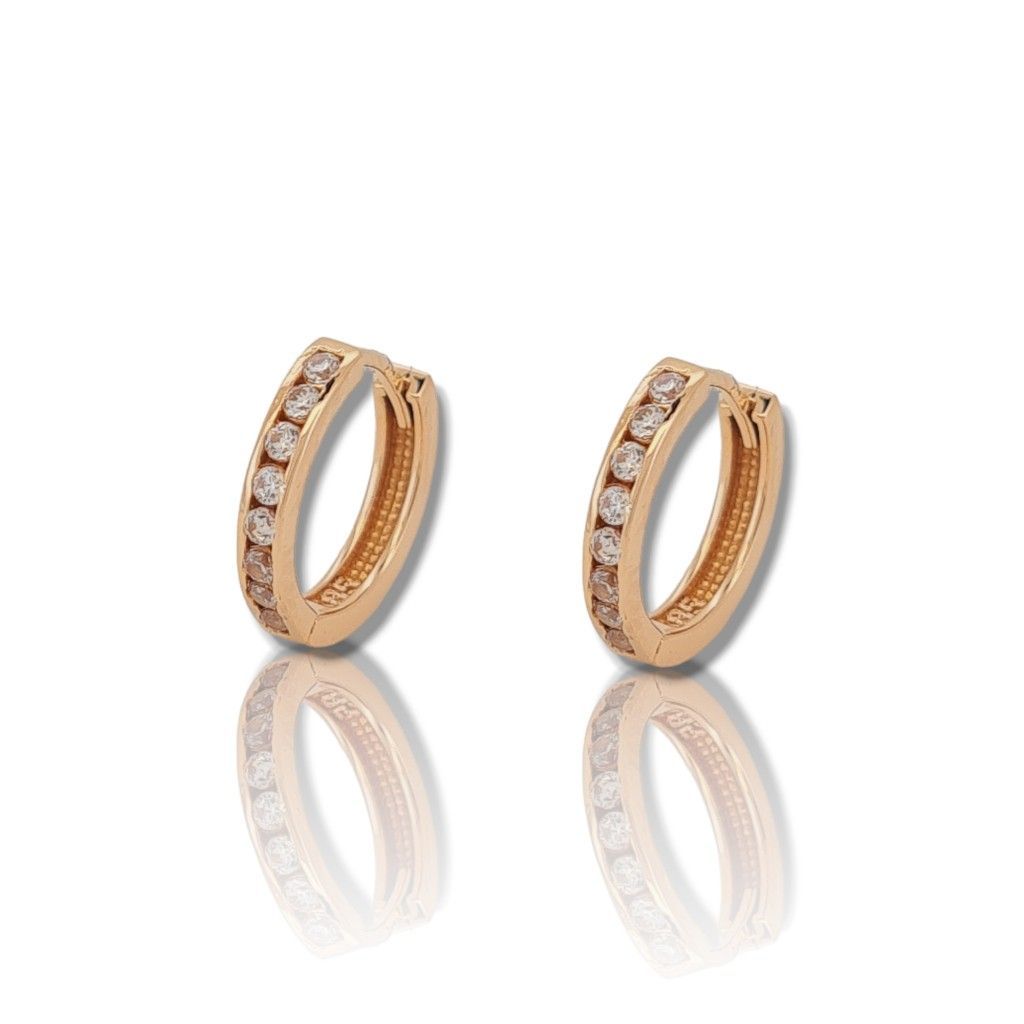 Rose gold earrings  k14 with zircons (code S2693)
