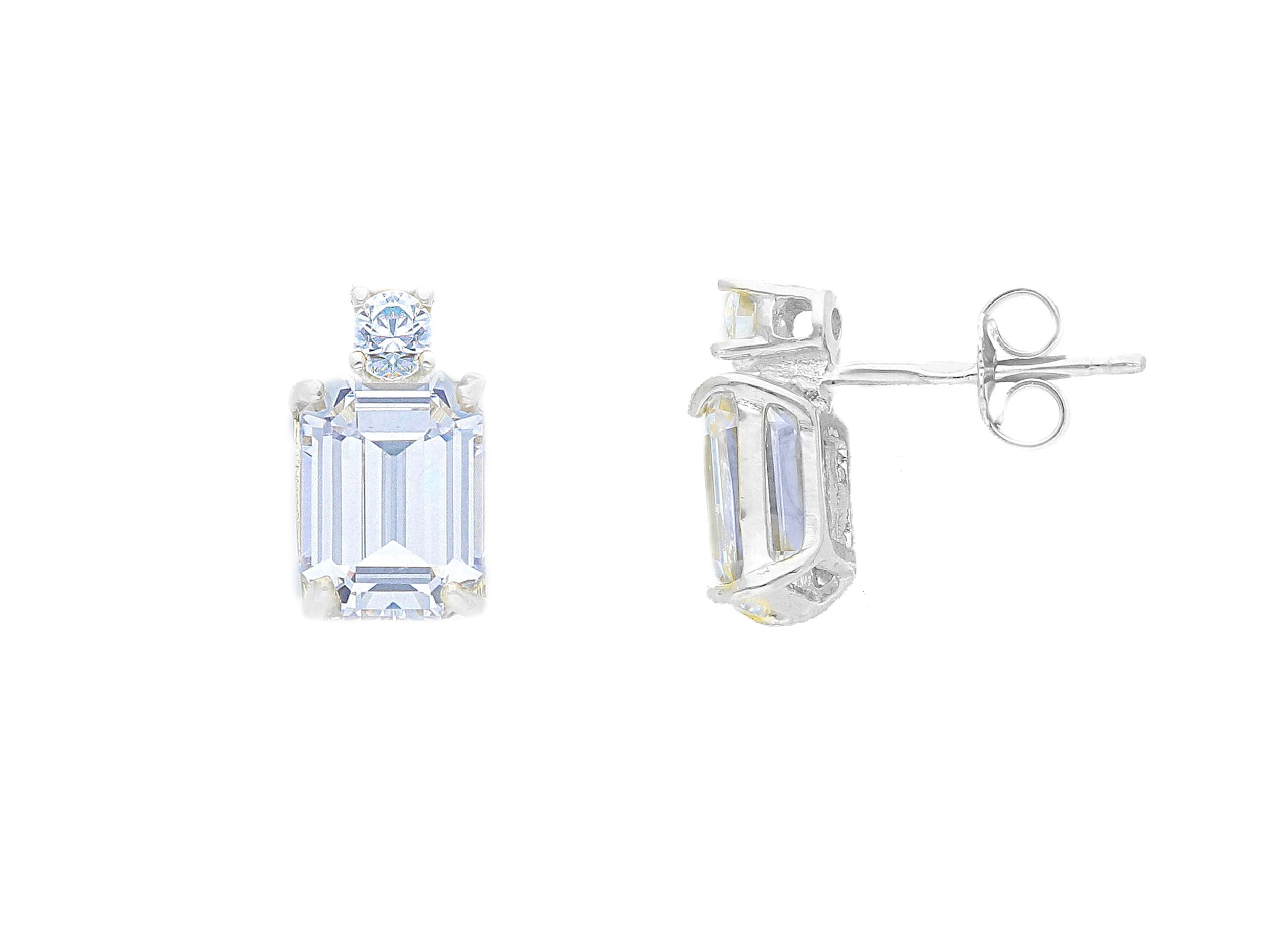 White gold  earrings  k14 with nailed zirgons (code S271084)