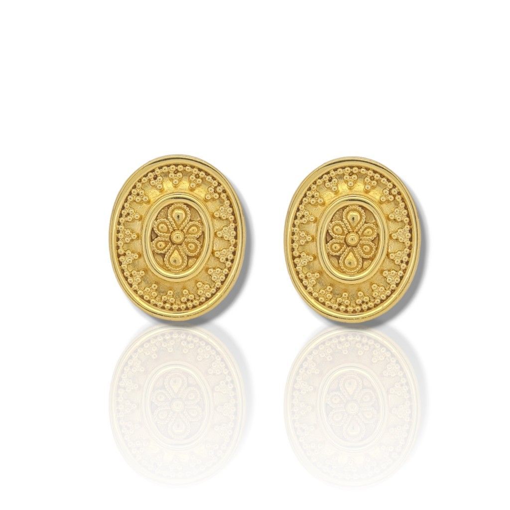 Βυζαντινά σκουλαρίκια απο χρυσό κ22 (code M2705OR)