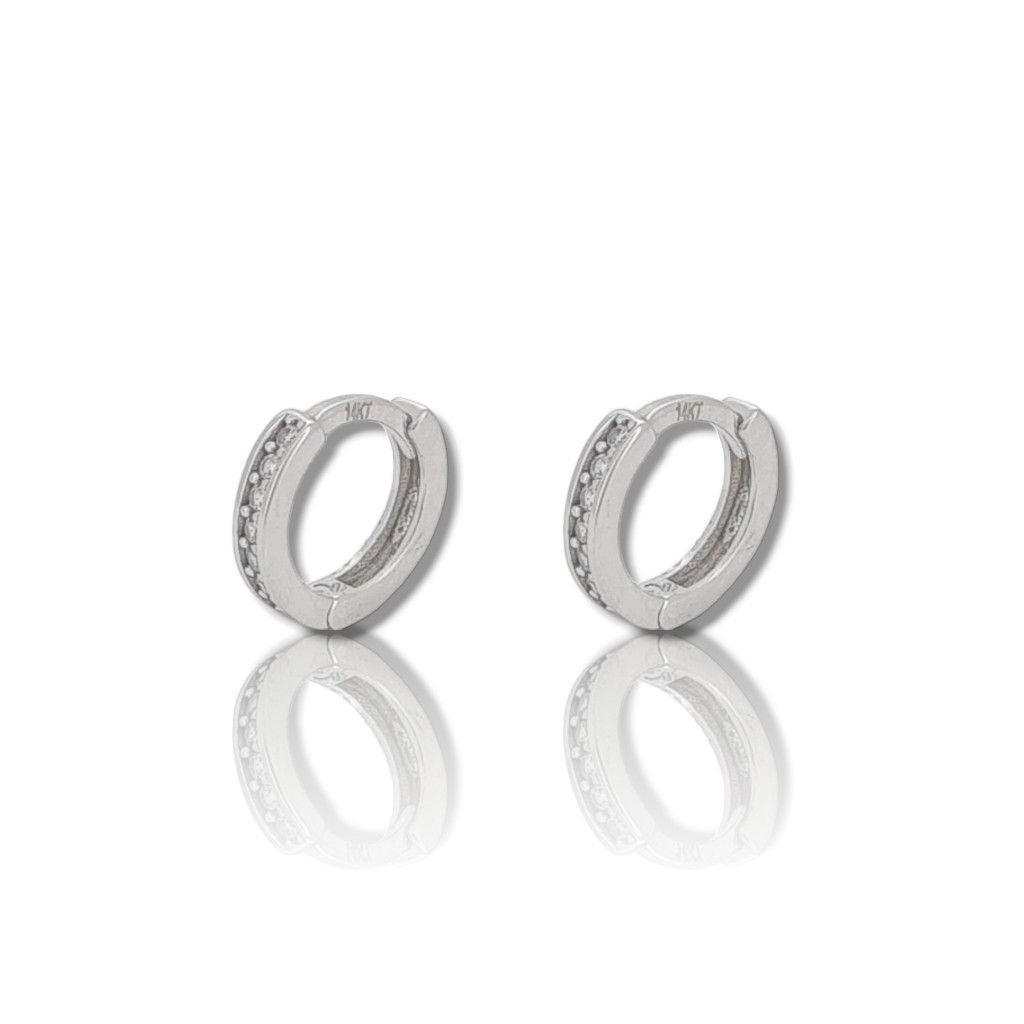 White gold  earrings  k14 with zircons (code S2692)
