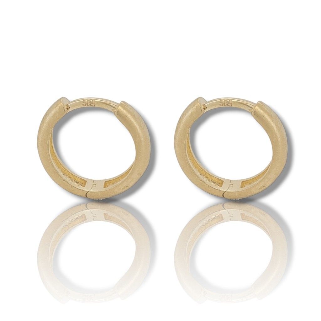 Golden hoop earrings 14k satin (code SM2642)
