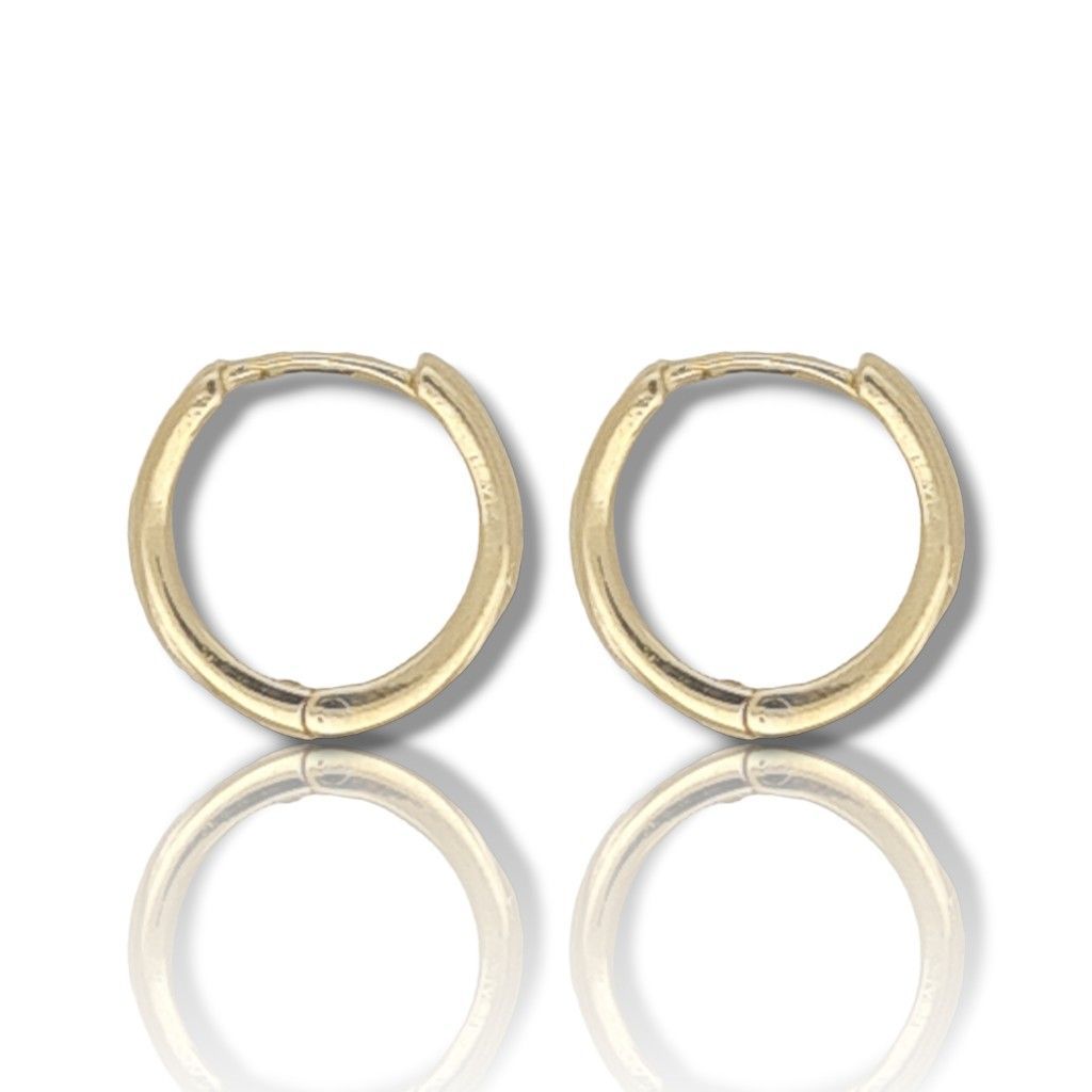 Golden hoop earrings 14k satin (code SM2643)