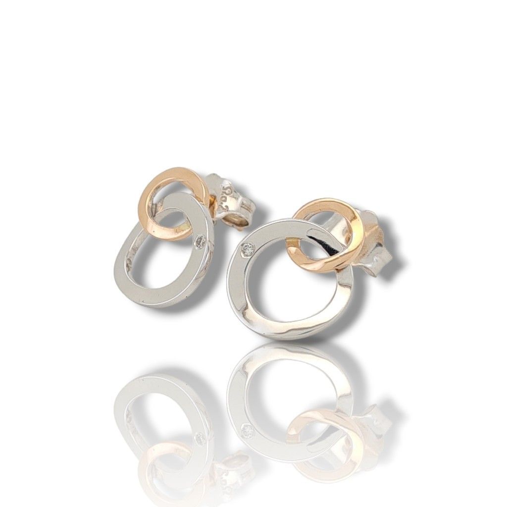 White &Rose gold earrings 18k (code VSK2698)